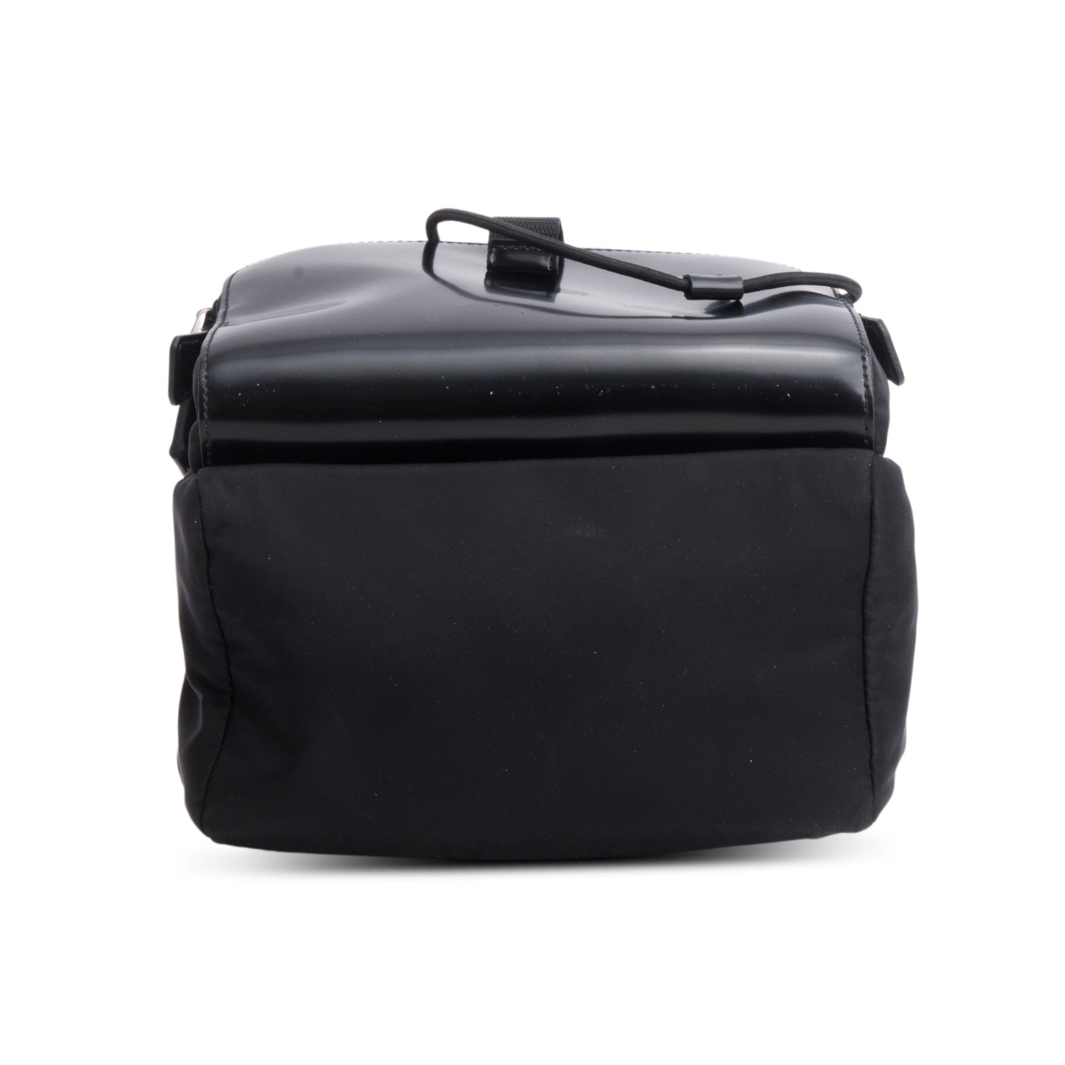 Prada Black Nylon Brushed Calfskin Mini Sling Backpack