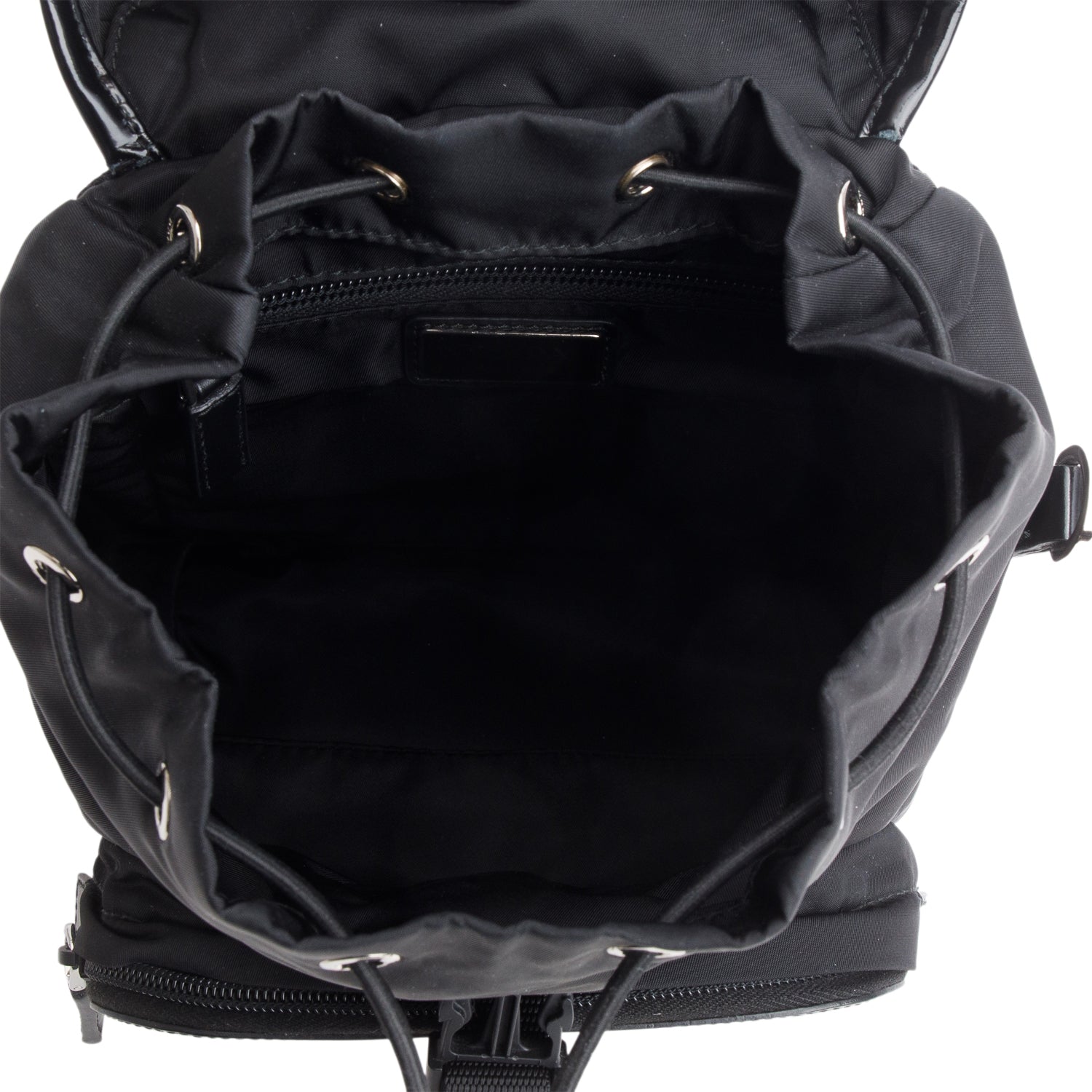Prada Black Nylon Brushed Calfskin Mini Sling Backpack