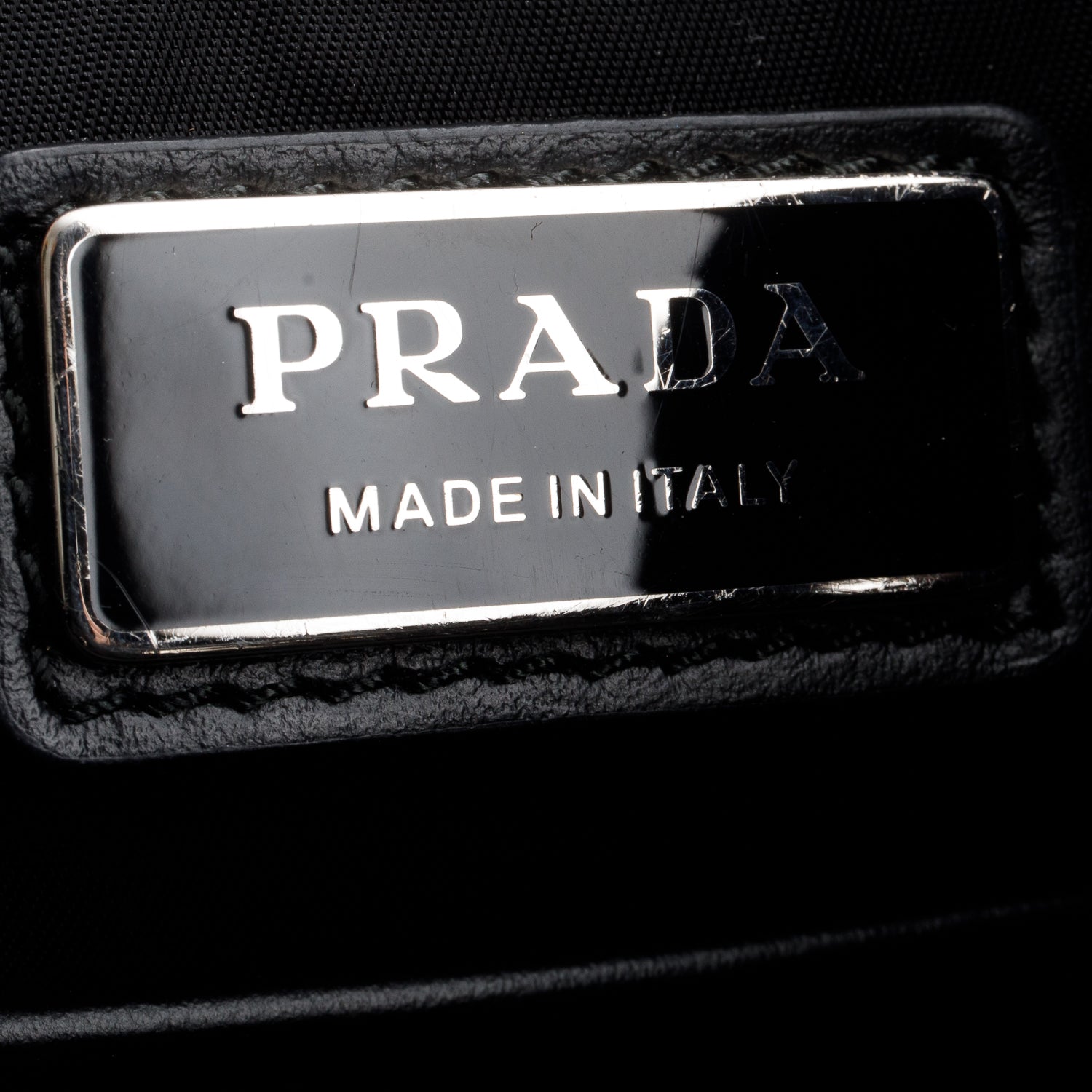 Prada Black Nylon Brushed Calfskin Mini Sling Backpack