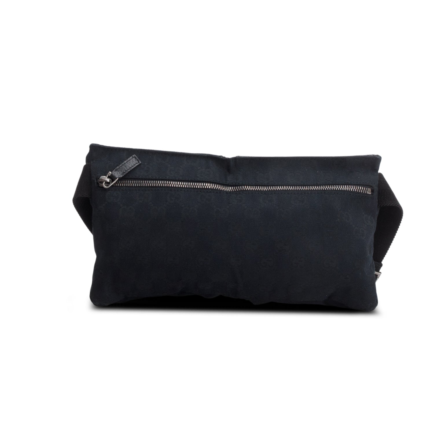 Gucci Black GG Monogram Double Pocket Belt Bag