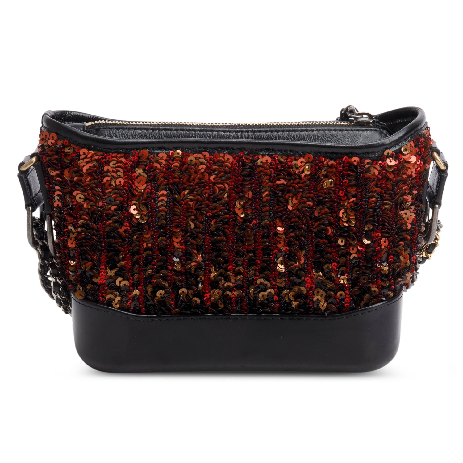 Chanel Red Sequin Calfskin Small Gabrielle Hobo w/ Box