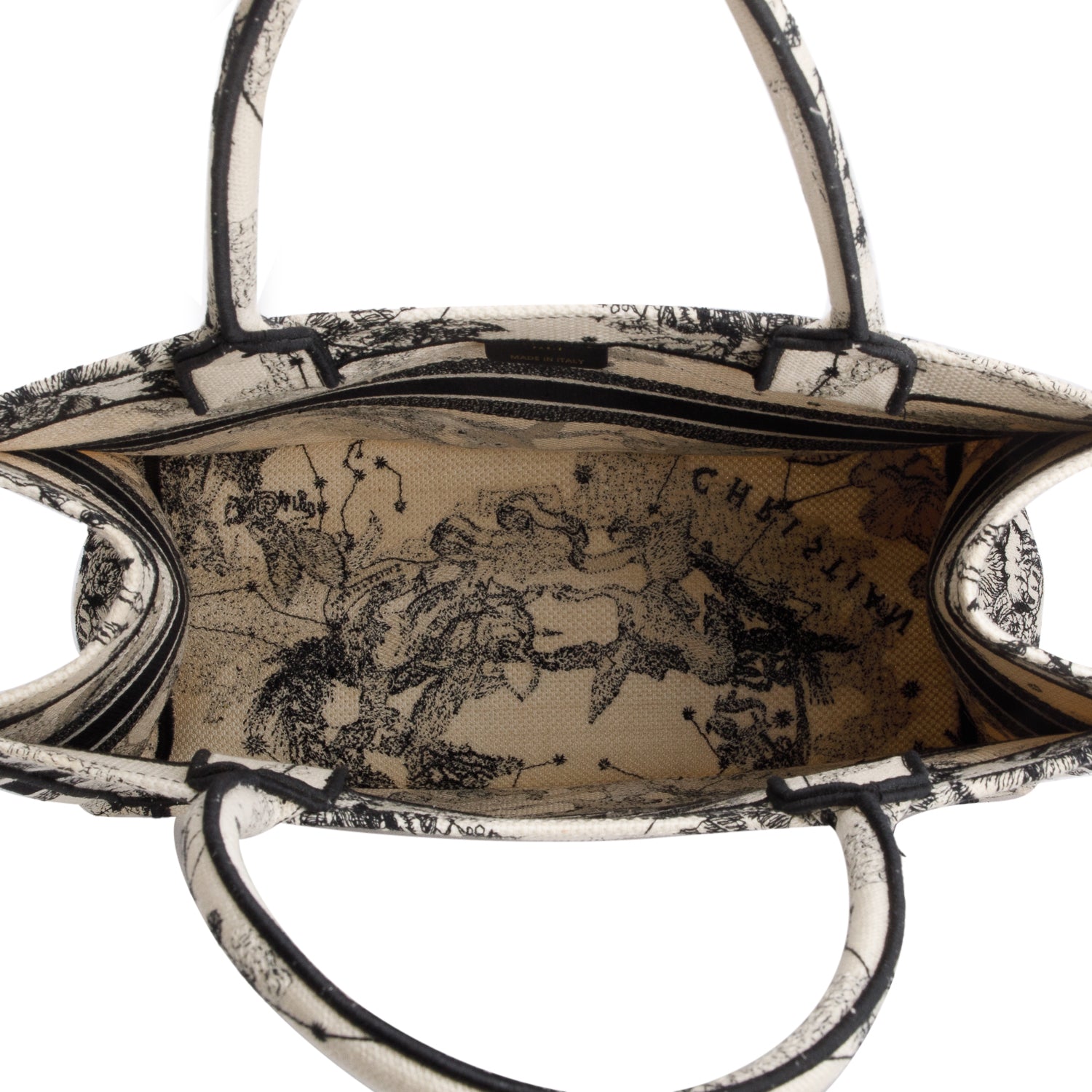 Christian Dior 2021 Canvas Embroidered Medium Zodiac Toile de Jouy Book Tote w/ Box