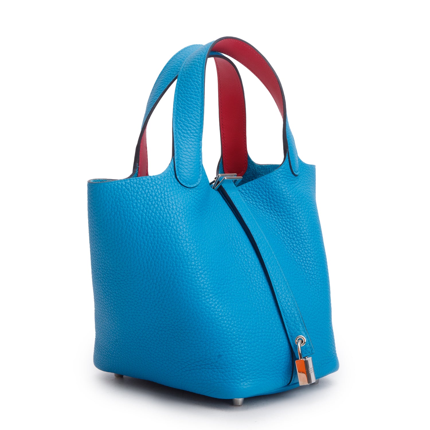 Hermes 2021 Bleu Frida/Rose Mexico Taurillon Clemence Picotin Lock 18 w/ Box