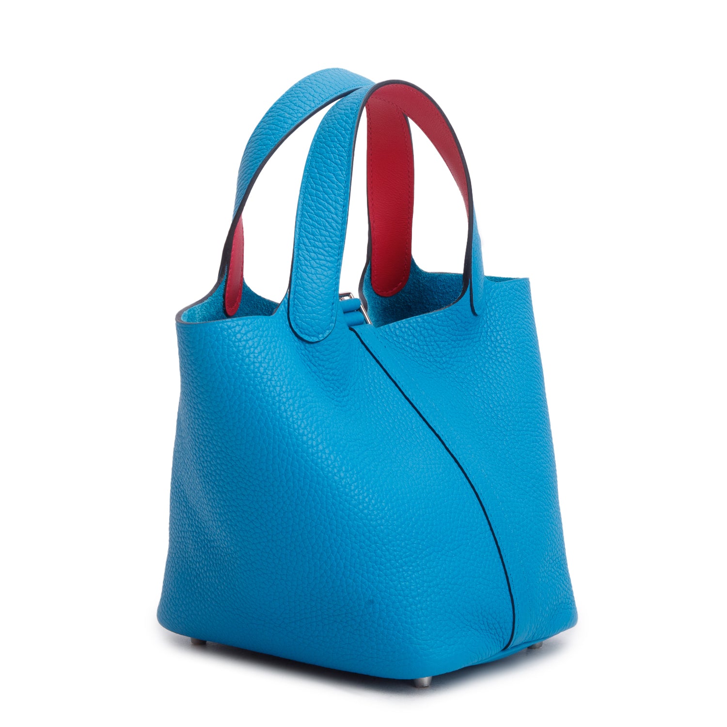 Hermes 2021 Bleu Frida/Rose Mexico Taurillon Clemence Picotin Lock 18 w/ Box