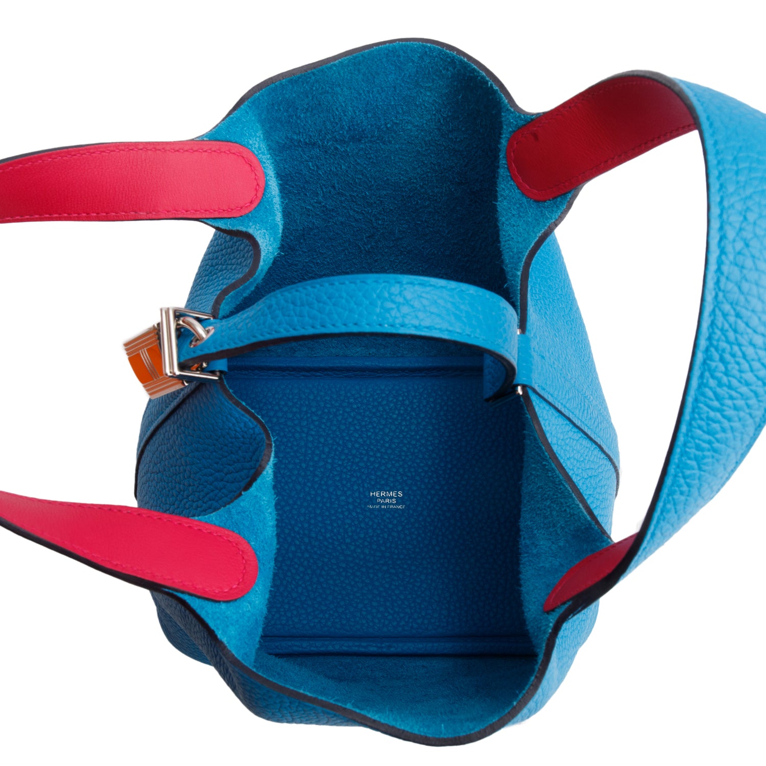 Hermes 2021 Bleu Frida/Rose Mexico Taurillon Clemence Picotin Lock 18 w/ Box