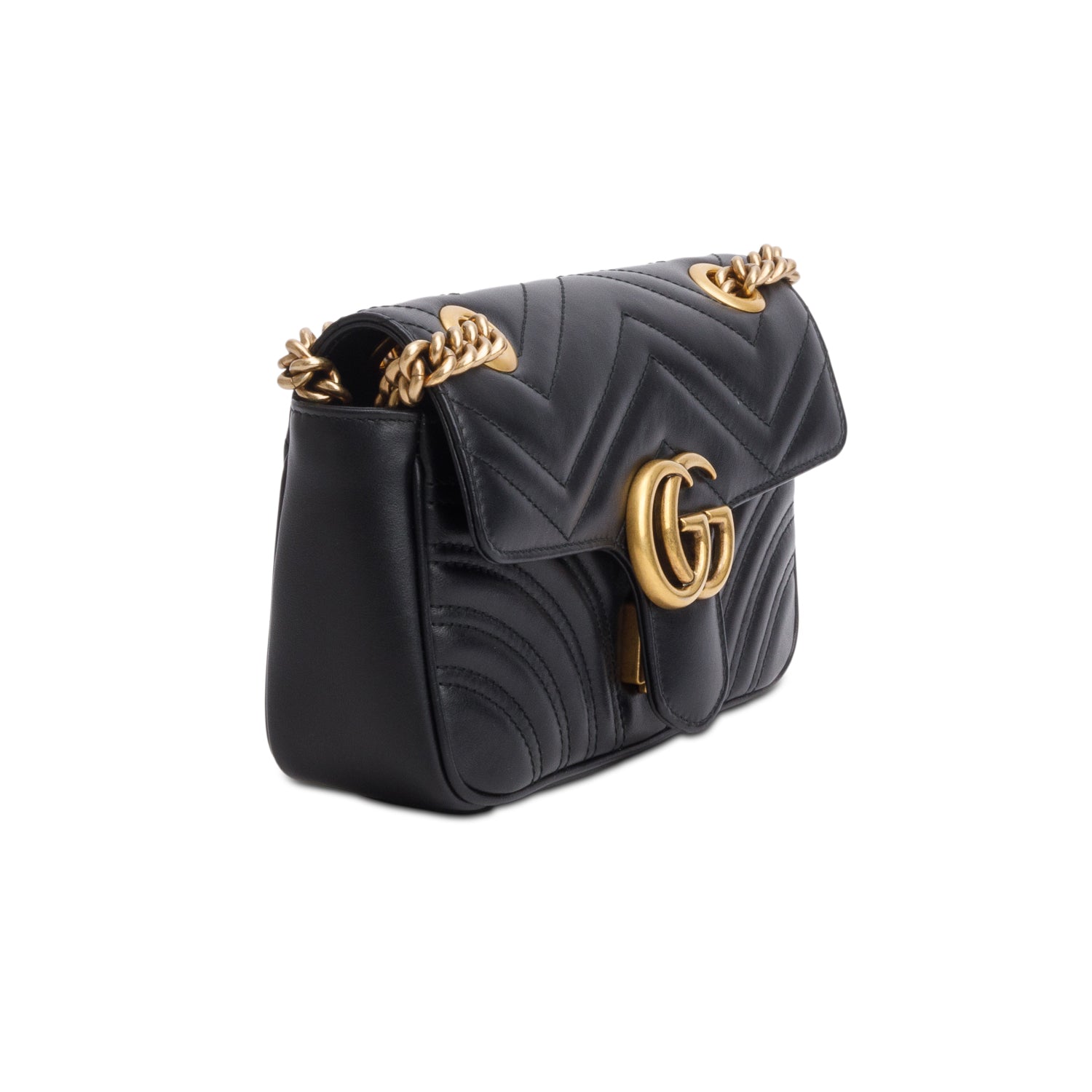 Gucci Black GG Marmont Matelasse Small Shoulder Bag w/ Box