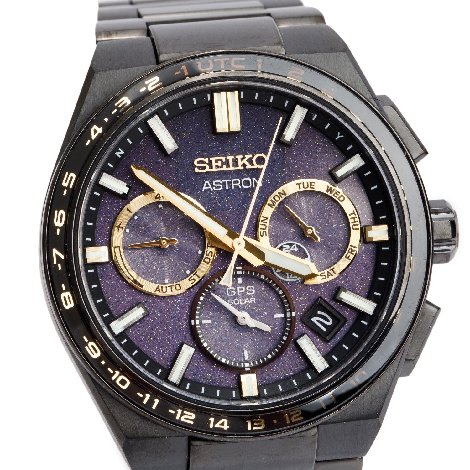 Seiko Limited Edition Black Titanium Astron Solar GPS 43 MM Chronograph Watch SSH145J1 w/ Box