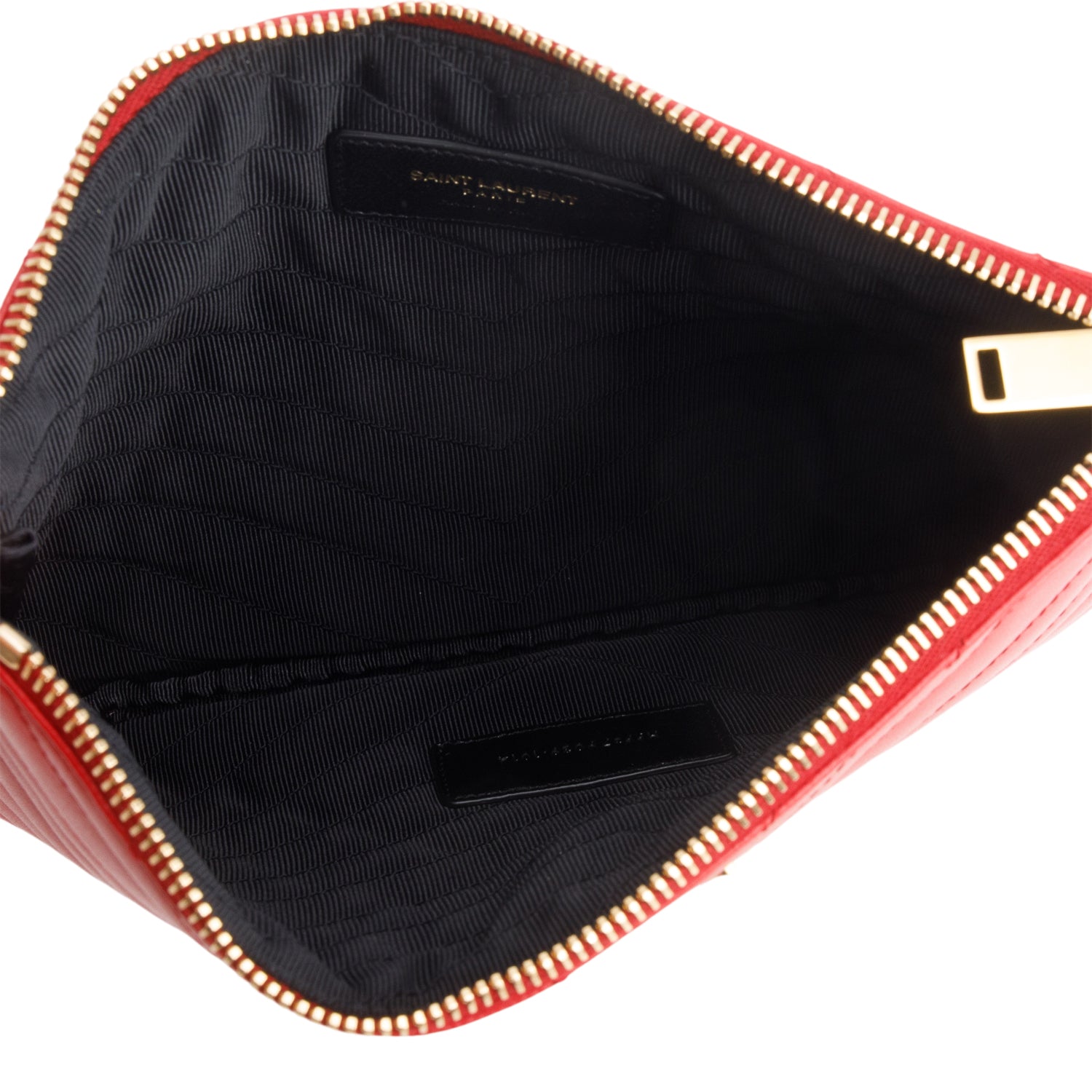 Saint Laurent Calfskin Matelasse Chevron Monogram A5 Wristlet