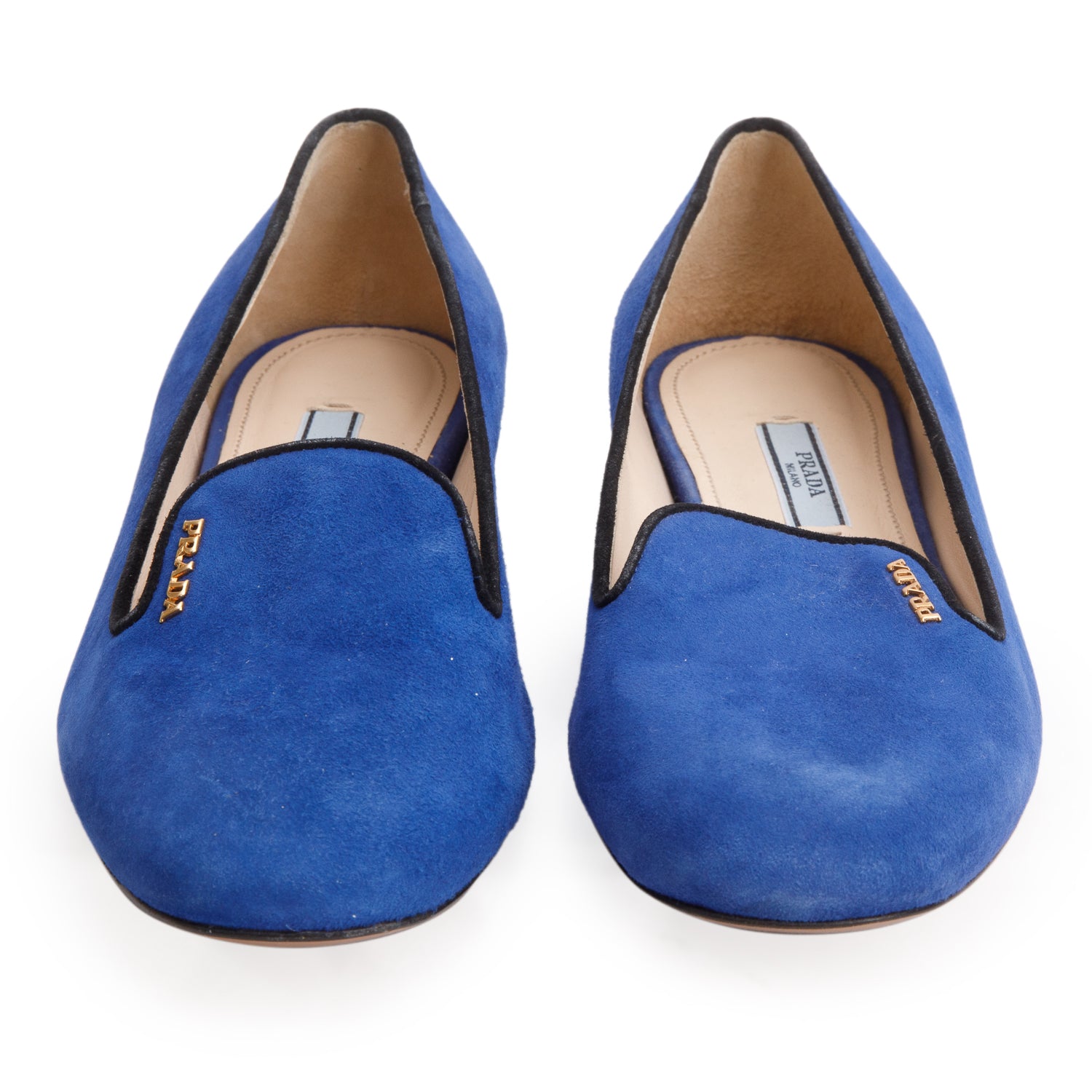 Prada Blue Suede Smoking Slippers, Women's Size 38