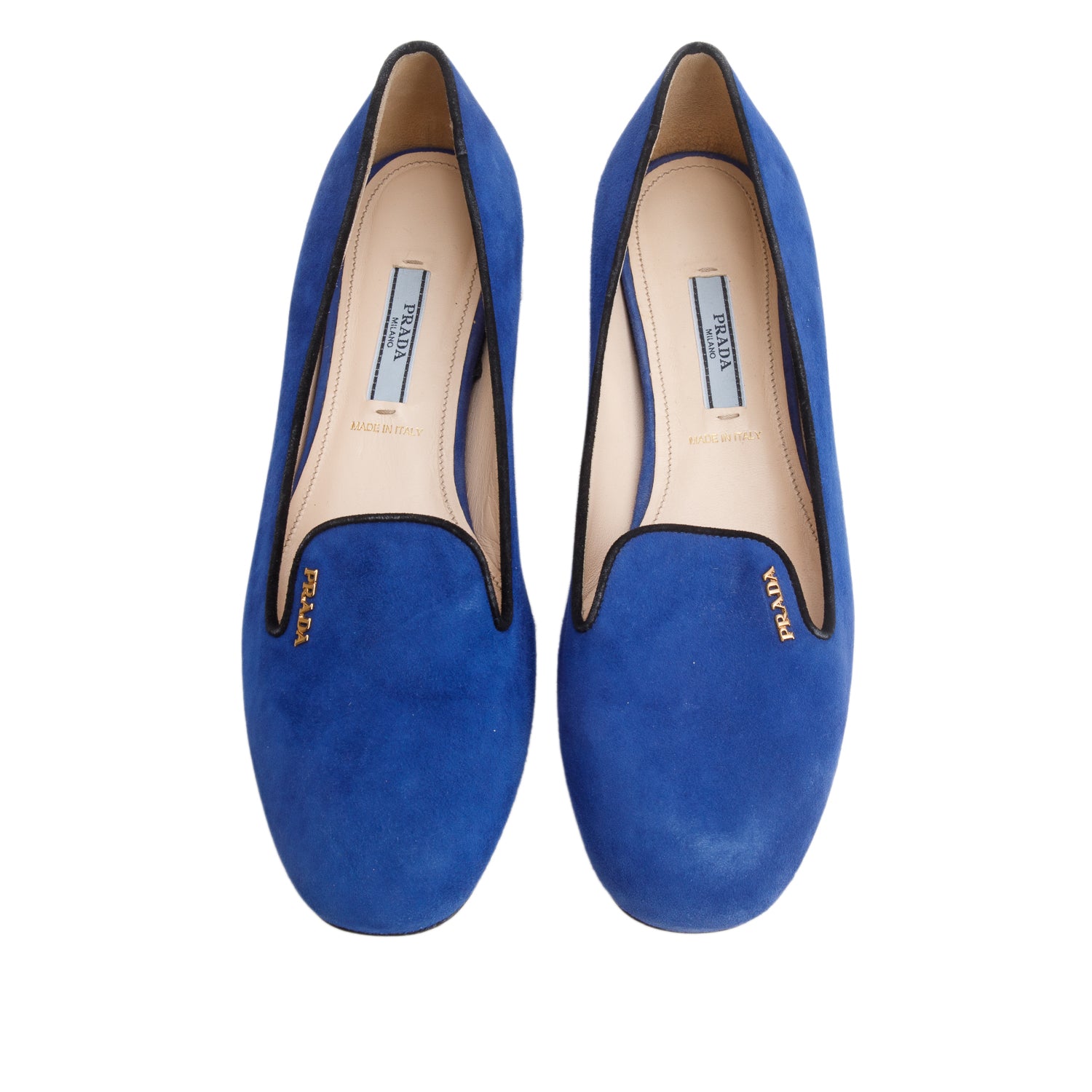 Prada Blue Suede Smoking Slippers, Women's Size 38