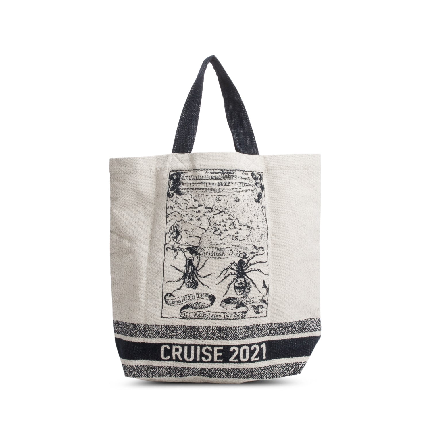 Christian Dior Beige Canvas Cruise 2021 Tote Bag