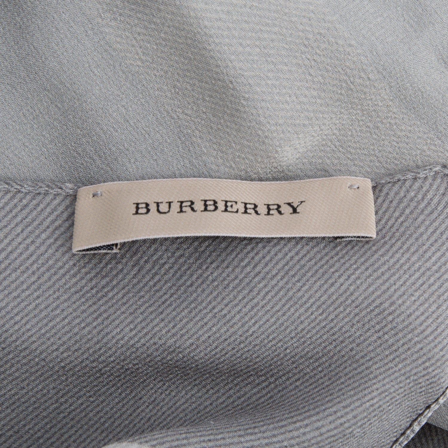 Burberry Grey Check Mulberry Silk Scarf