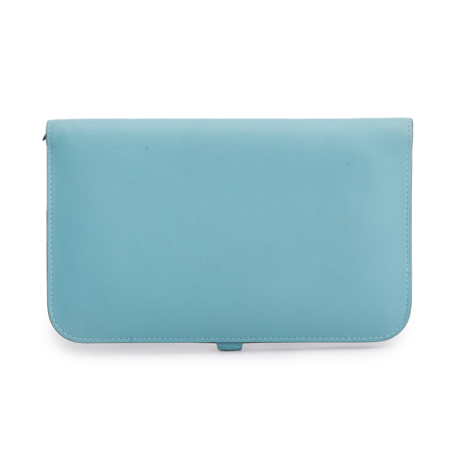 Hermes Bleu Saint Cyr Swift Calfskin Dogon Duo Wallet w/ Box, Pouch & Receipt