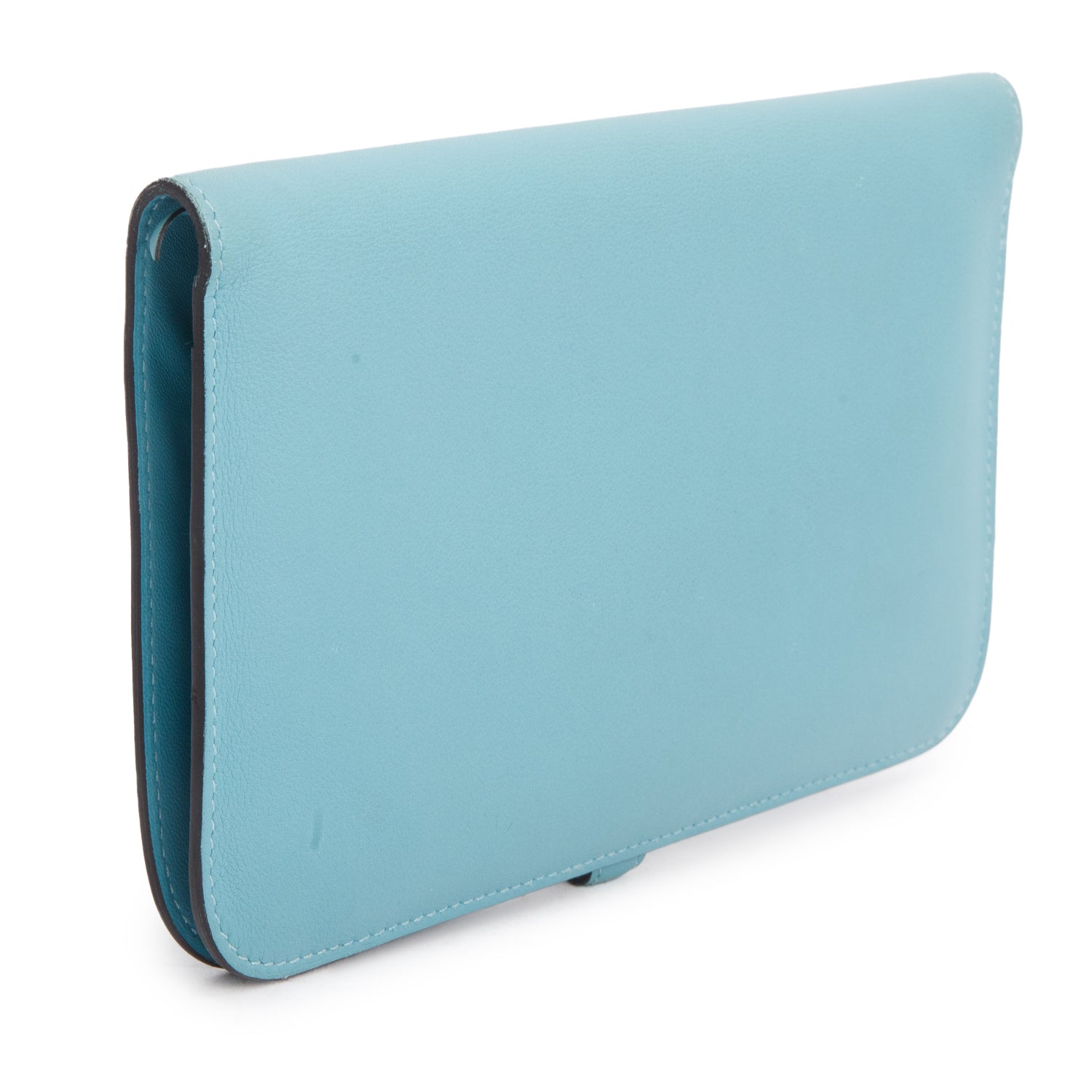 Hermes Bleu Saint Cyr Swift Calfskin Dogon Duo Wallet w/ Box, Pouch & Receipt