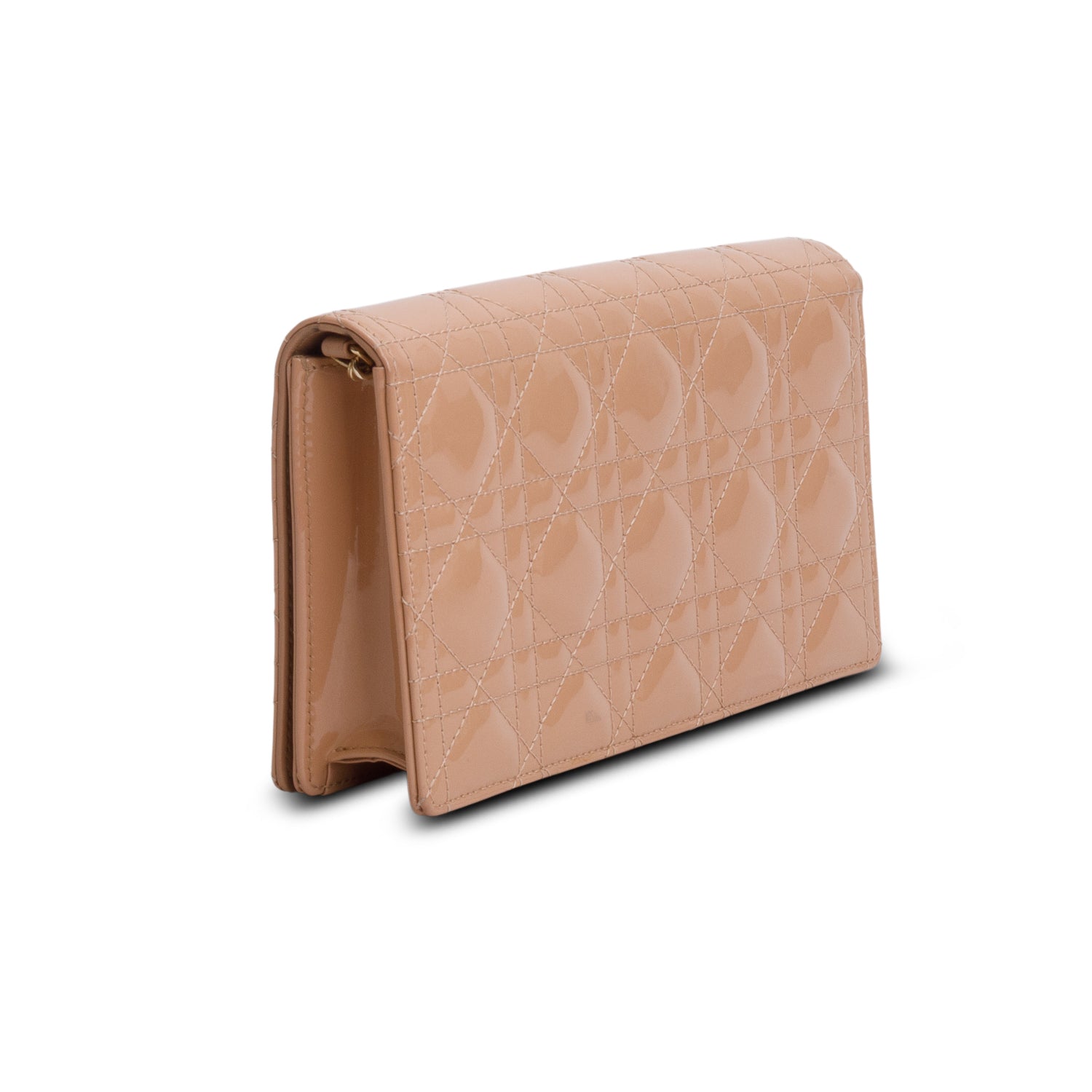 Christian Dior 2021 Pink Patent Leather Cannage Lady Dior Clutch w/ Box & Inserts