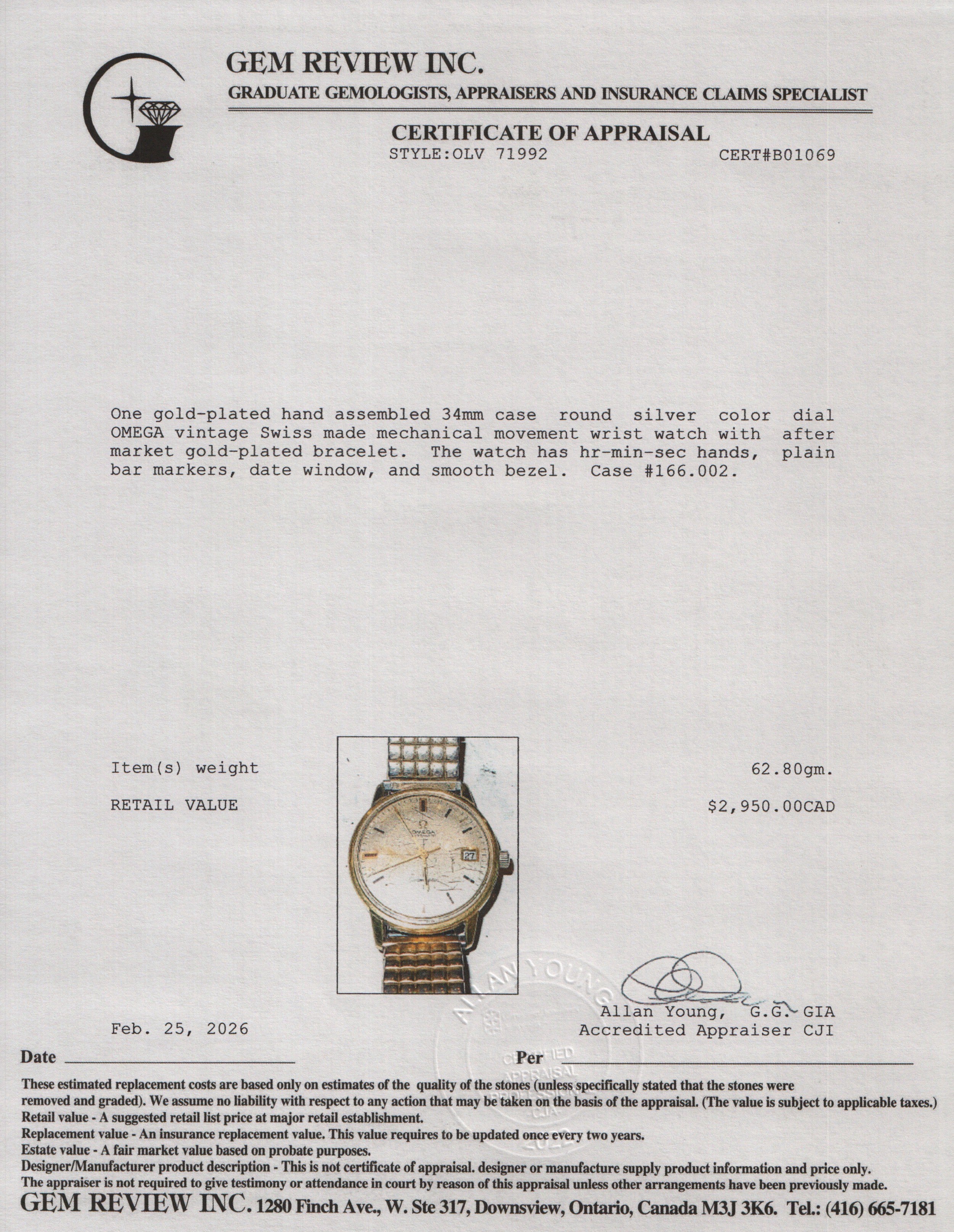 Omega Vintage Gold-Plated Stainless Steel Seamaster Automatic 34 MM Automatic Watch w/ Box & Papers