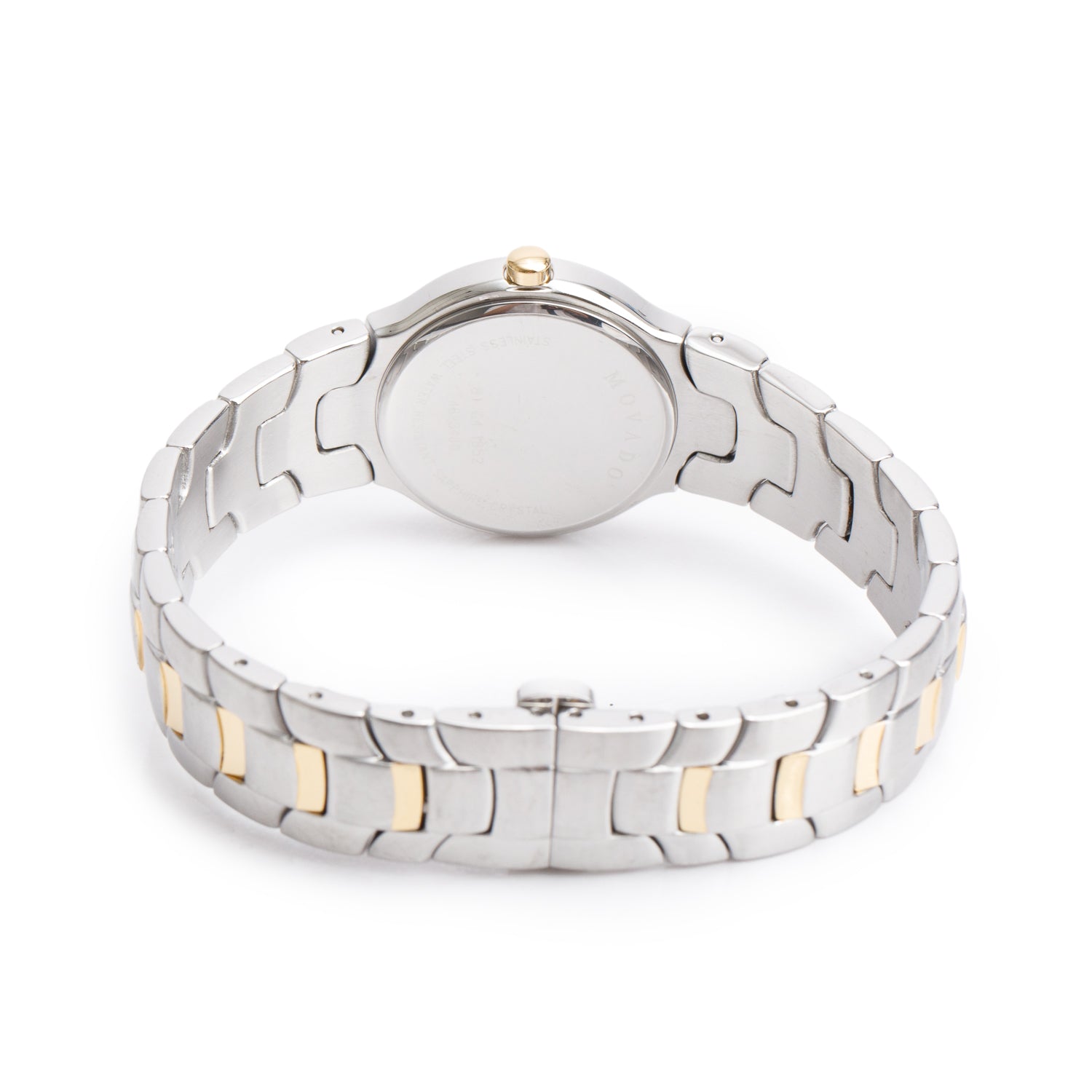 Movado Gold-Plated & Stainless Steel Classic 26 MM Quartz Watch Black Dial