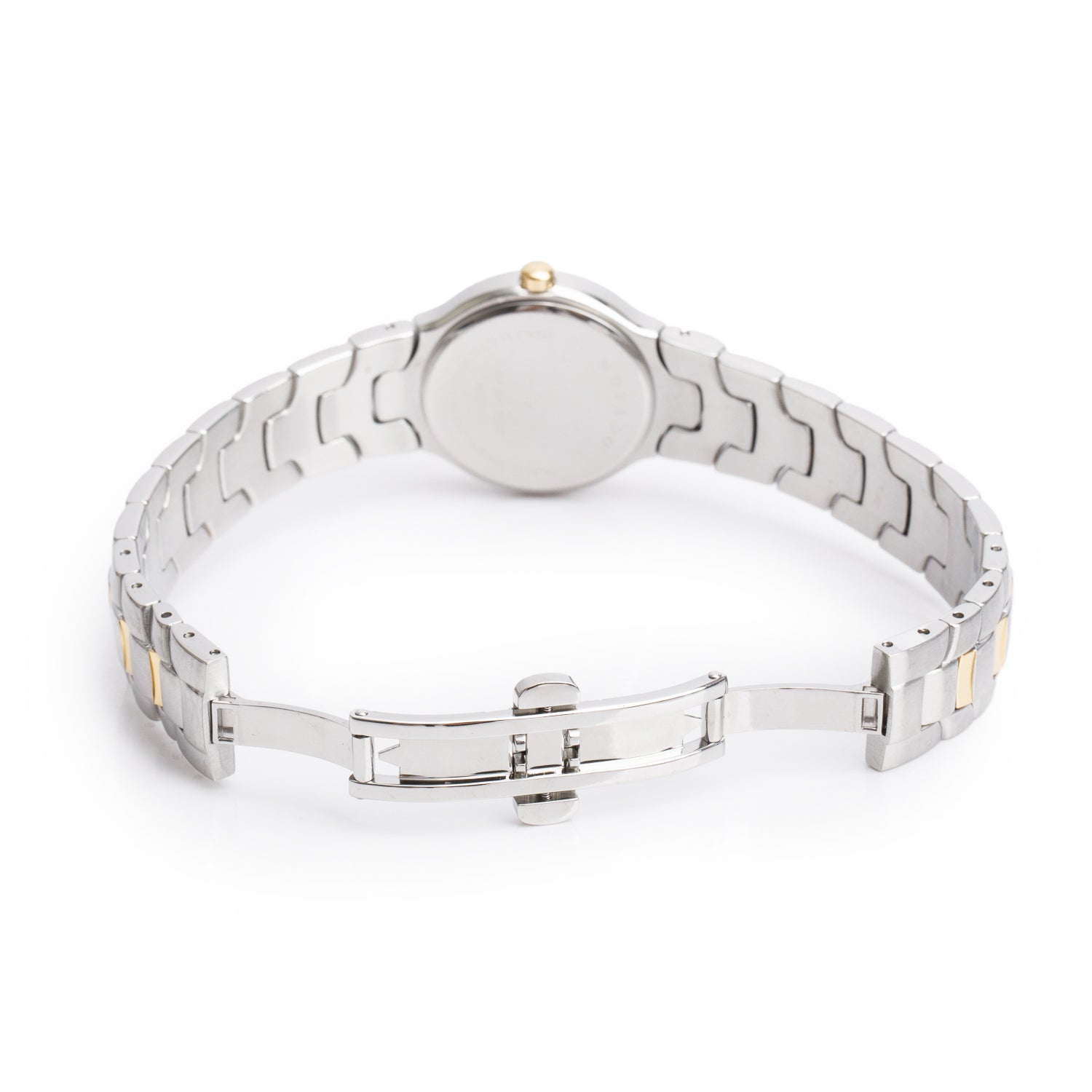 Movado Gold-Plated & Stainless Steel Classic 26 MM Quartz Watch Black Dial