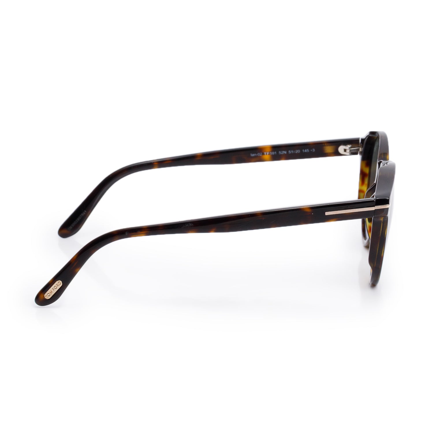 Tom Ford TF 591 Havana Ian-02 Acetate Round Sunglasses w/ Case
