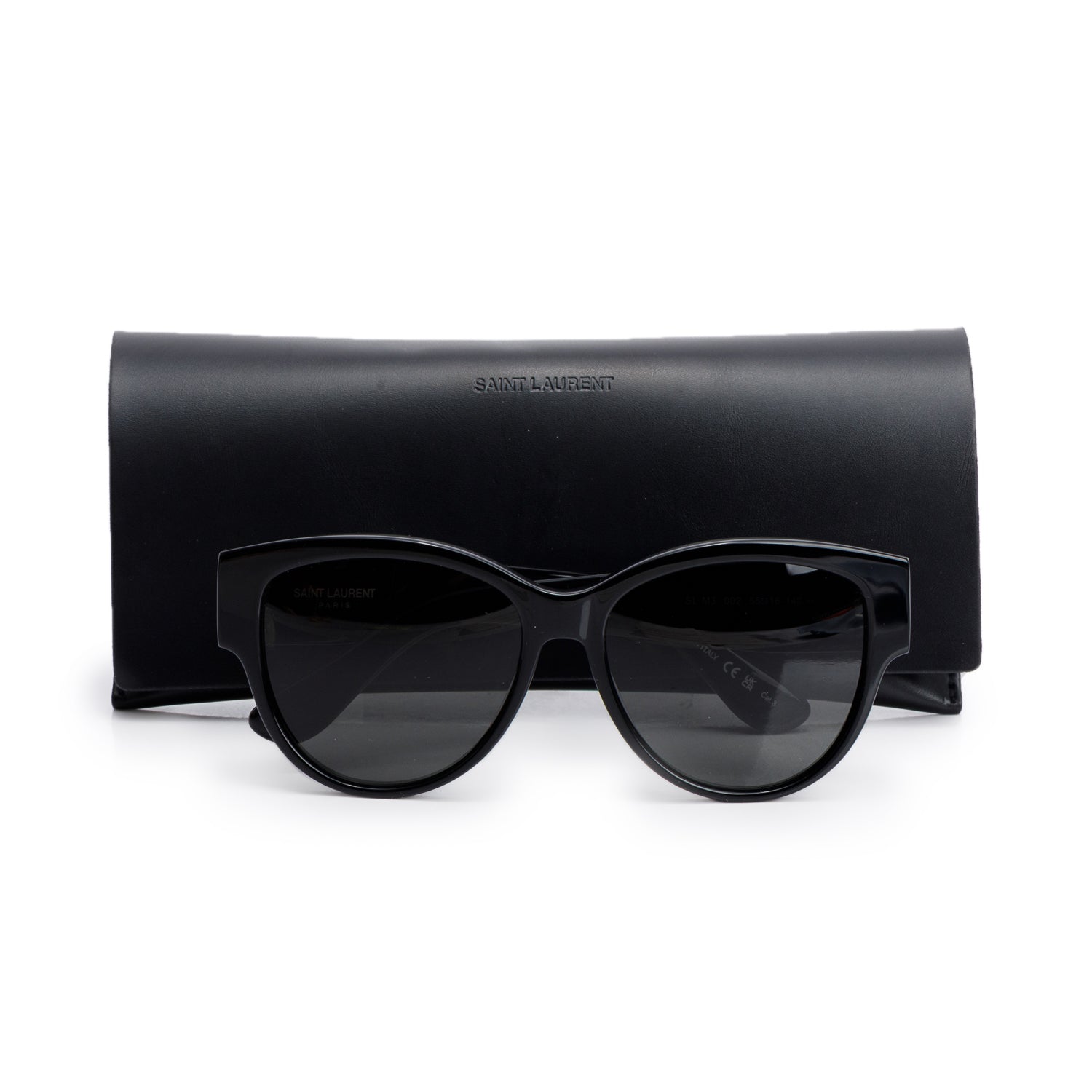 Saint Laurent SL M3 Black Acetate Oval Sunglasses w/ Case