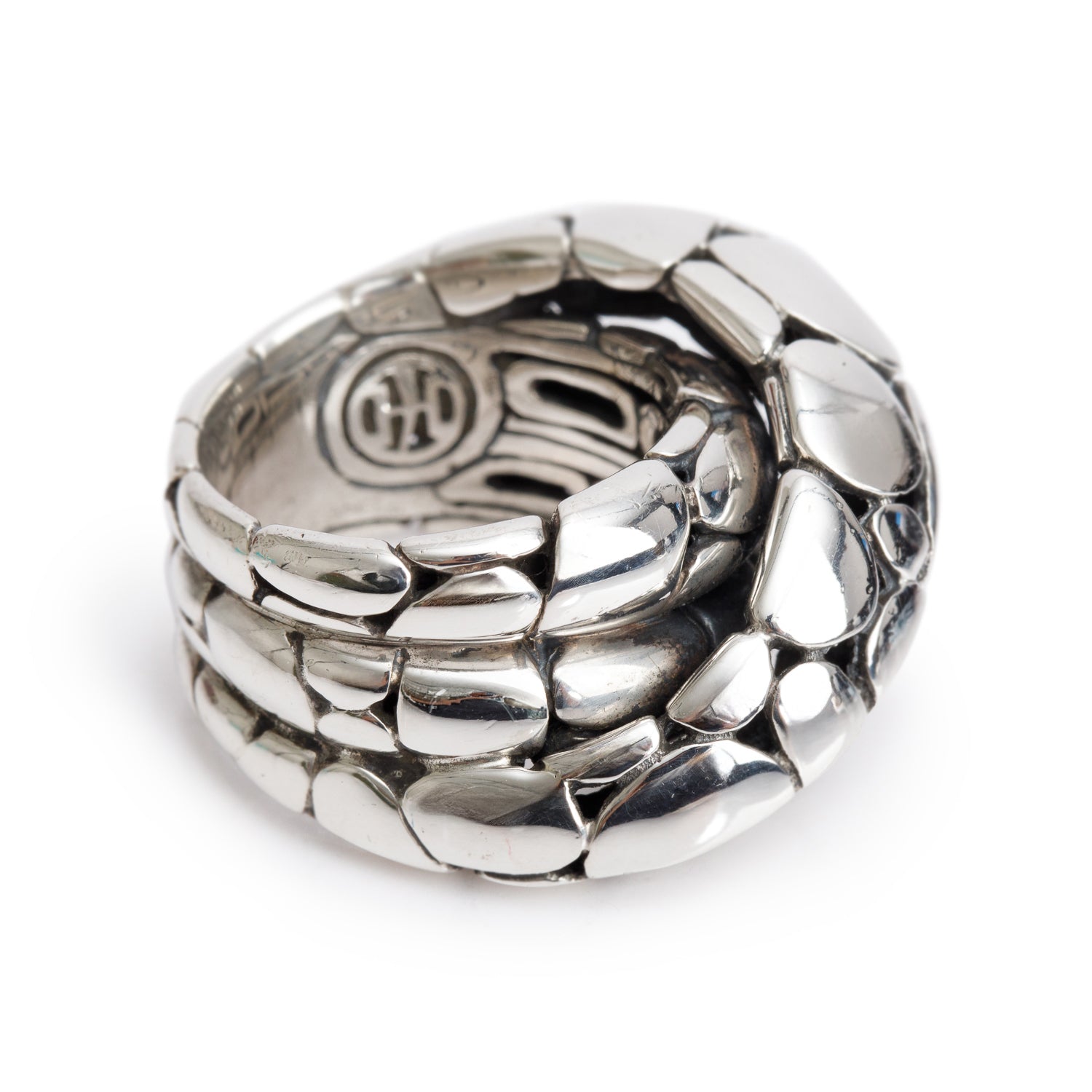 John Hardy Sterling Silver Kali Pebble Crossover Ring, Size 7