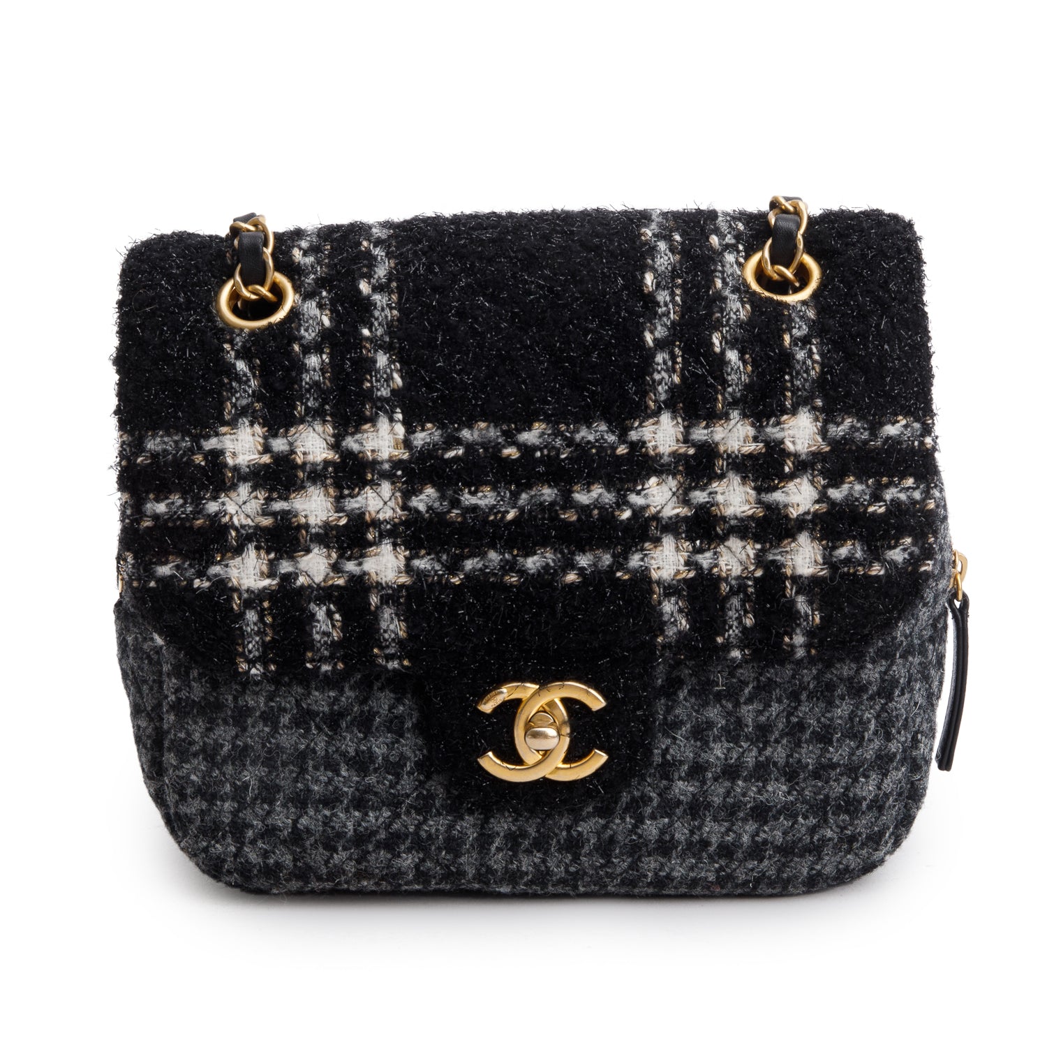 Chanel Grey Tweed Mini Square Flap Bag
