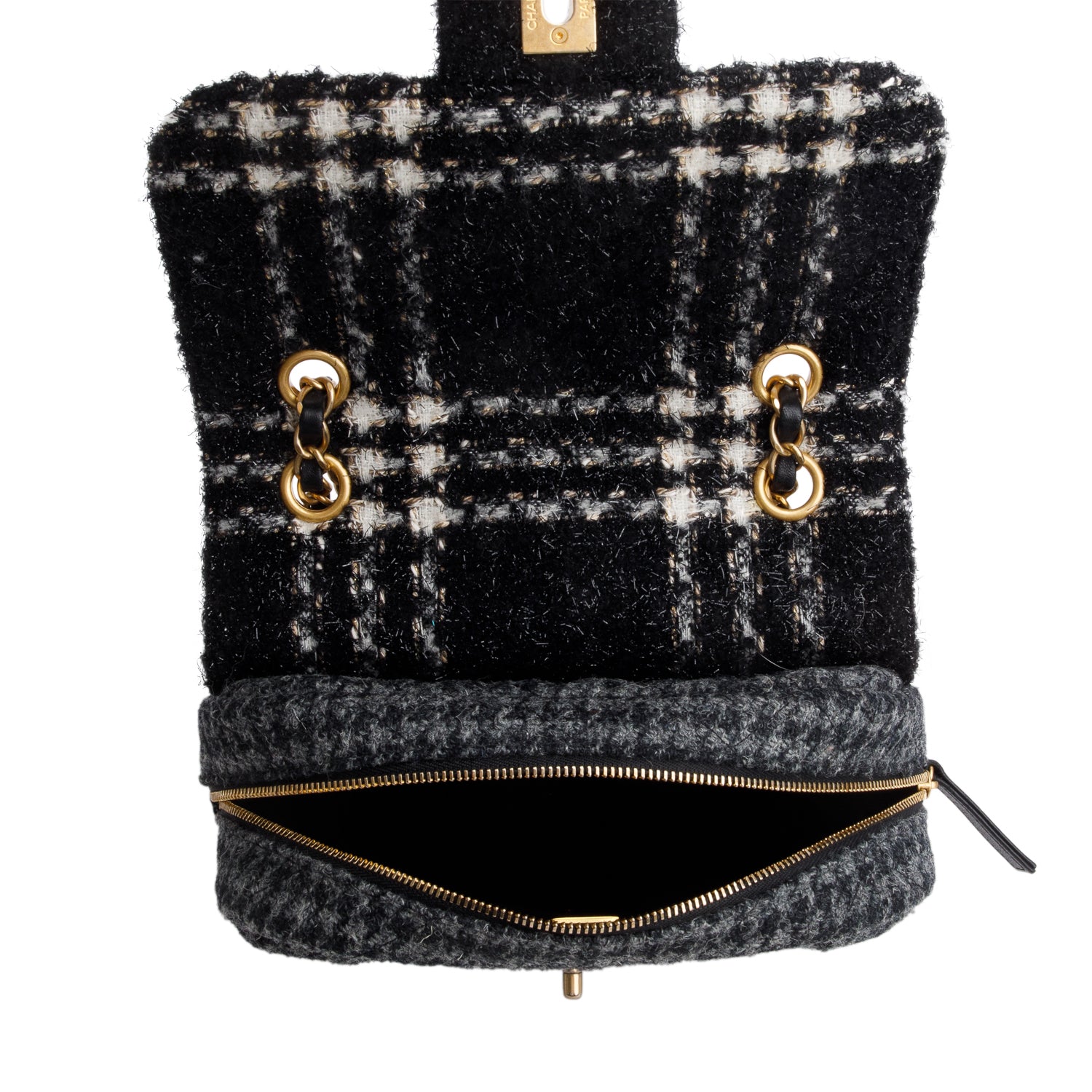 Chanel Grey Tweed Mini Square Flap Bag