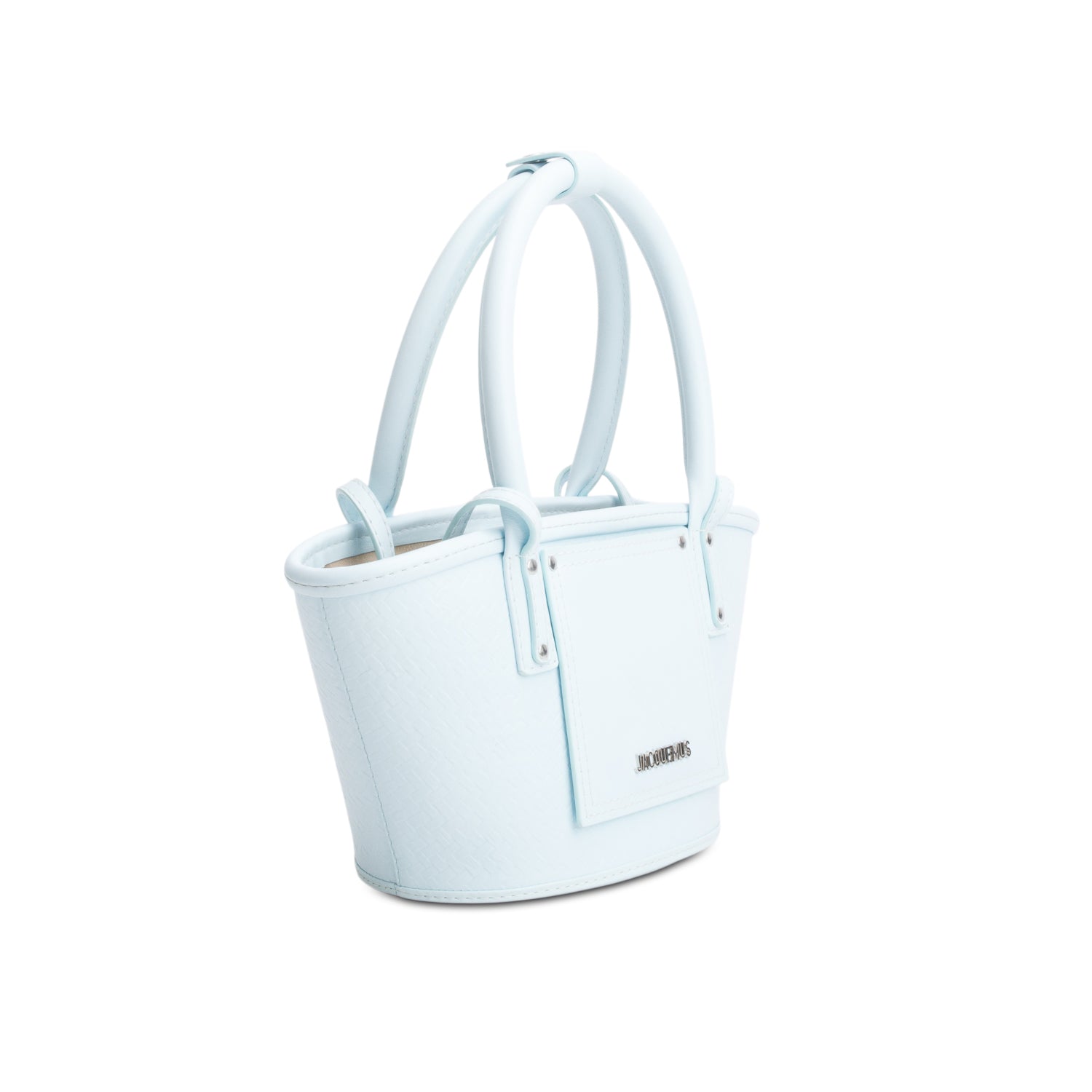 Jacquemus Blue Embossed Leather Soli Le Petit Panier Basket Bag