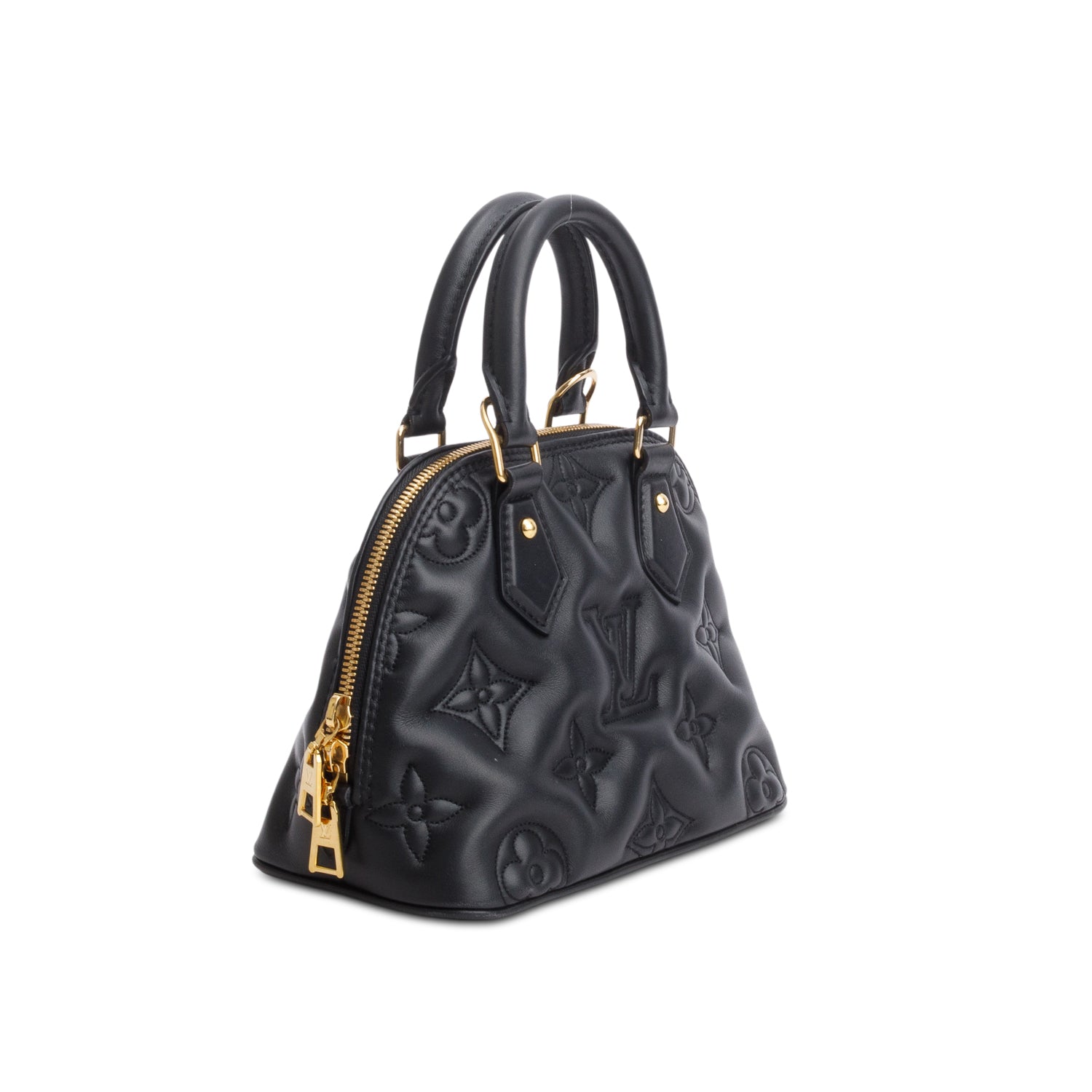 Louis Vuitton Black Calfskin Bubblegram Alma BB w/ Strap