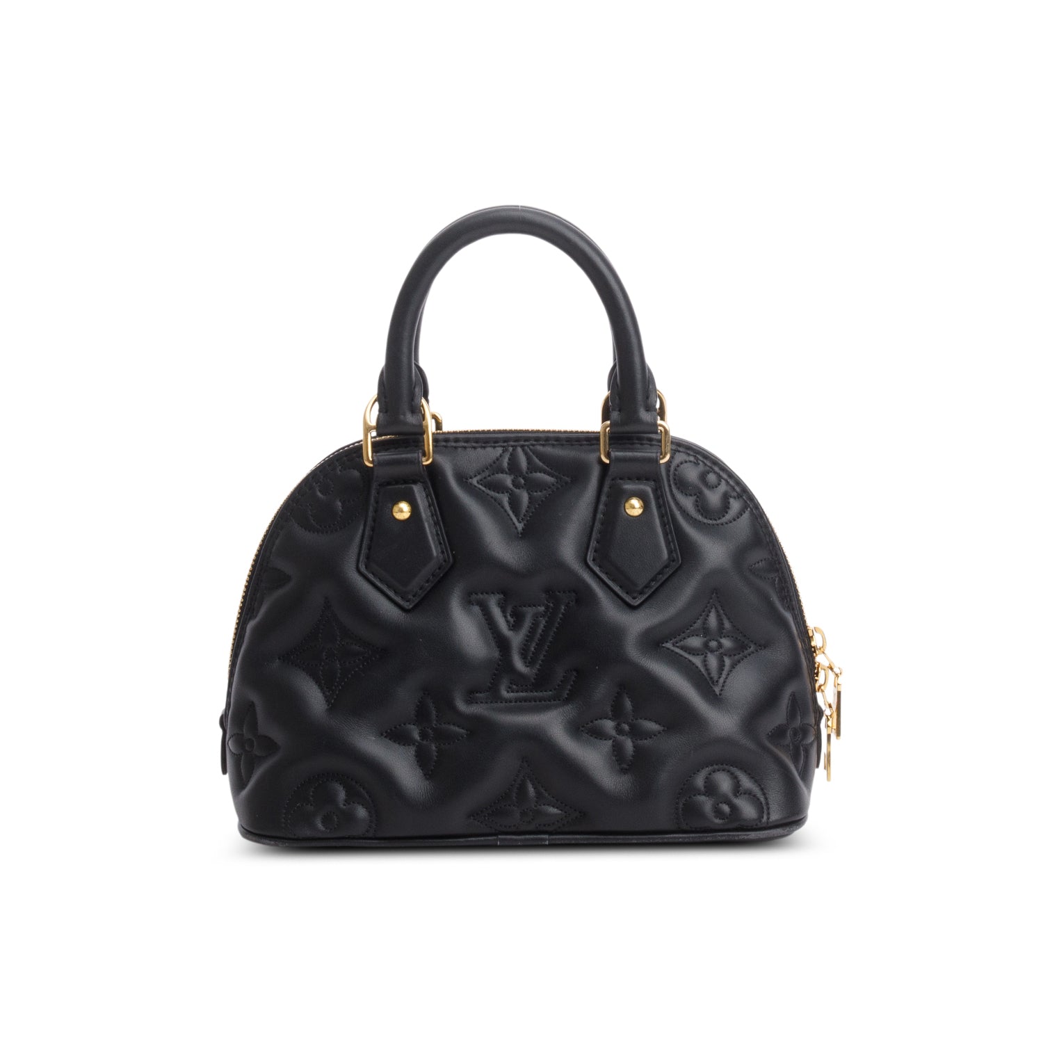 Louis Vuitton Black Calfskin Bubblegram Alma BB w/ Strap