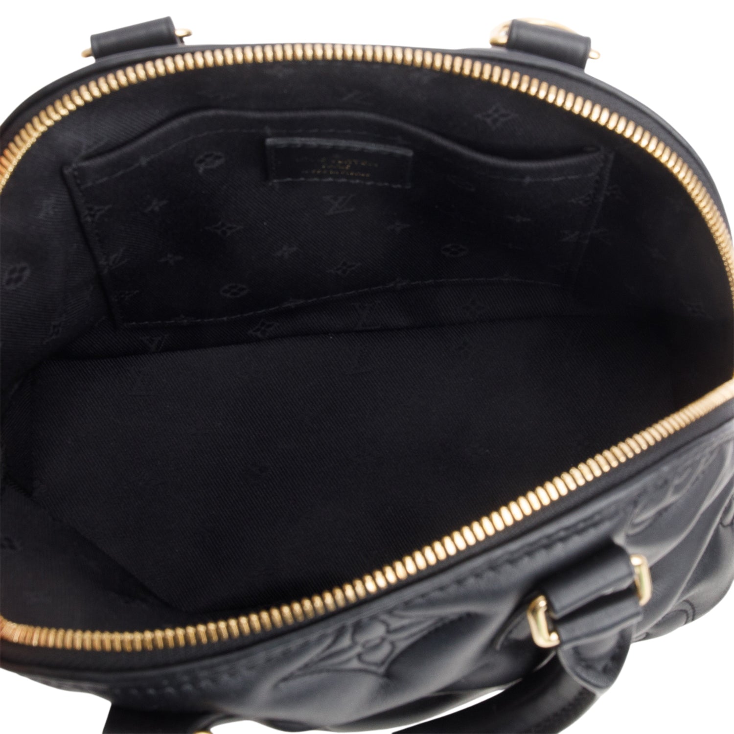 Louis Vuitton Black Calfskin Bubblegram Alma BB w/ Strap
