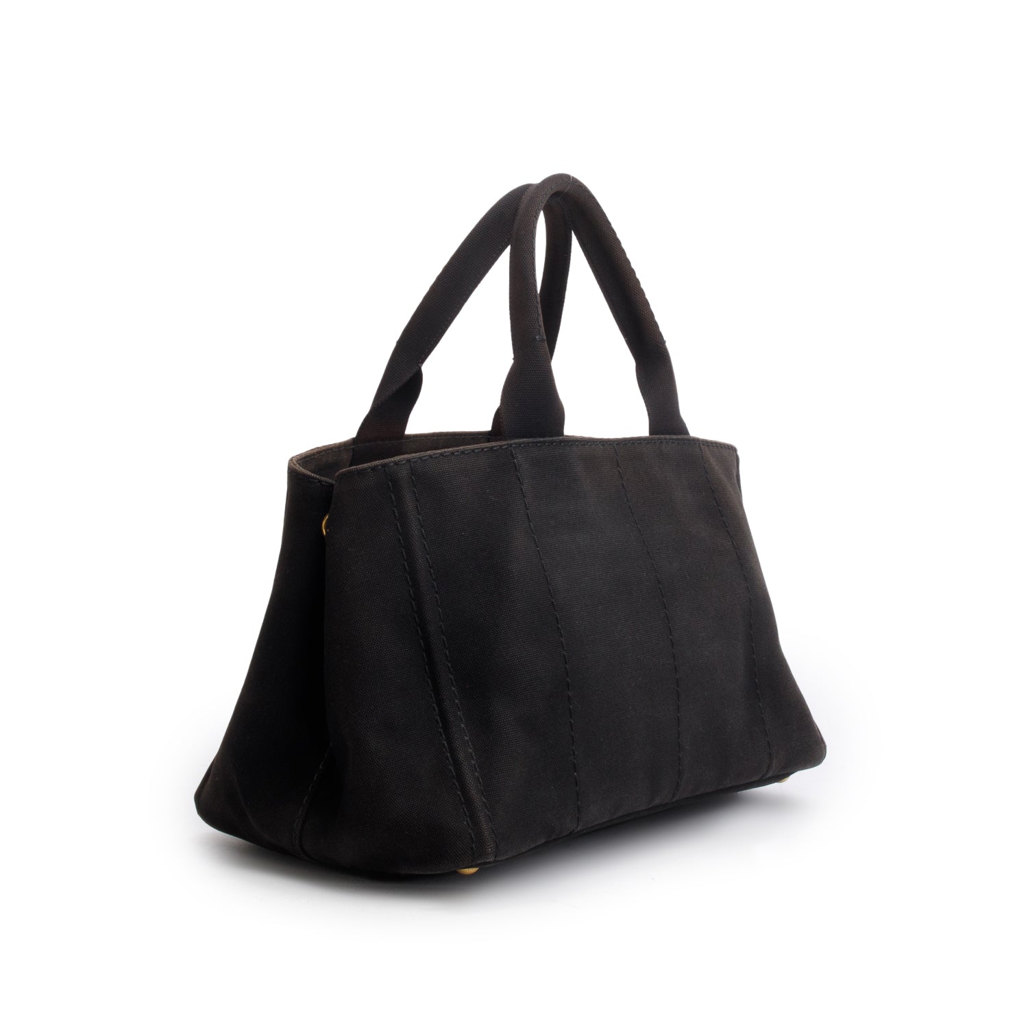 Prada Black Denim Canapa Logo Tote