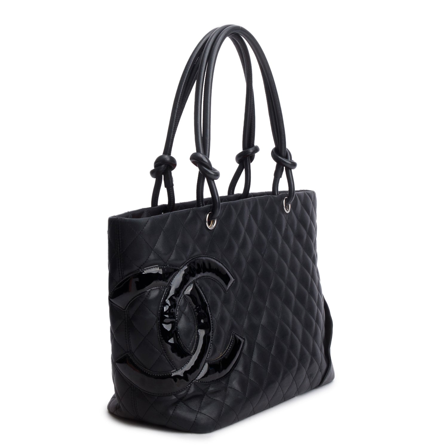 Chanel Black Calfskin Quilted Large Cambon Tote