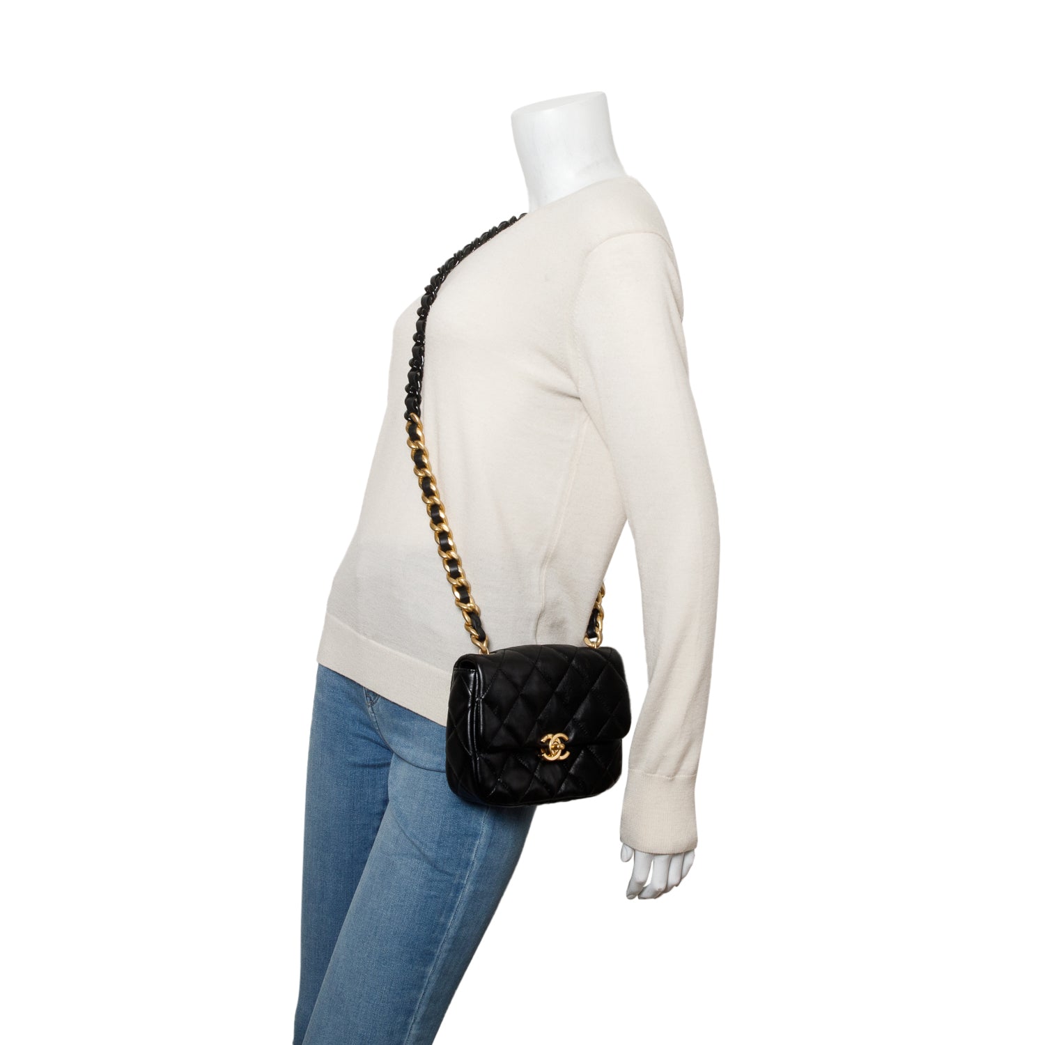 Chanel 2022 Lambskin Quilted Mini Candy Chain Square Flap w/ Box & Receipt