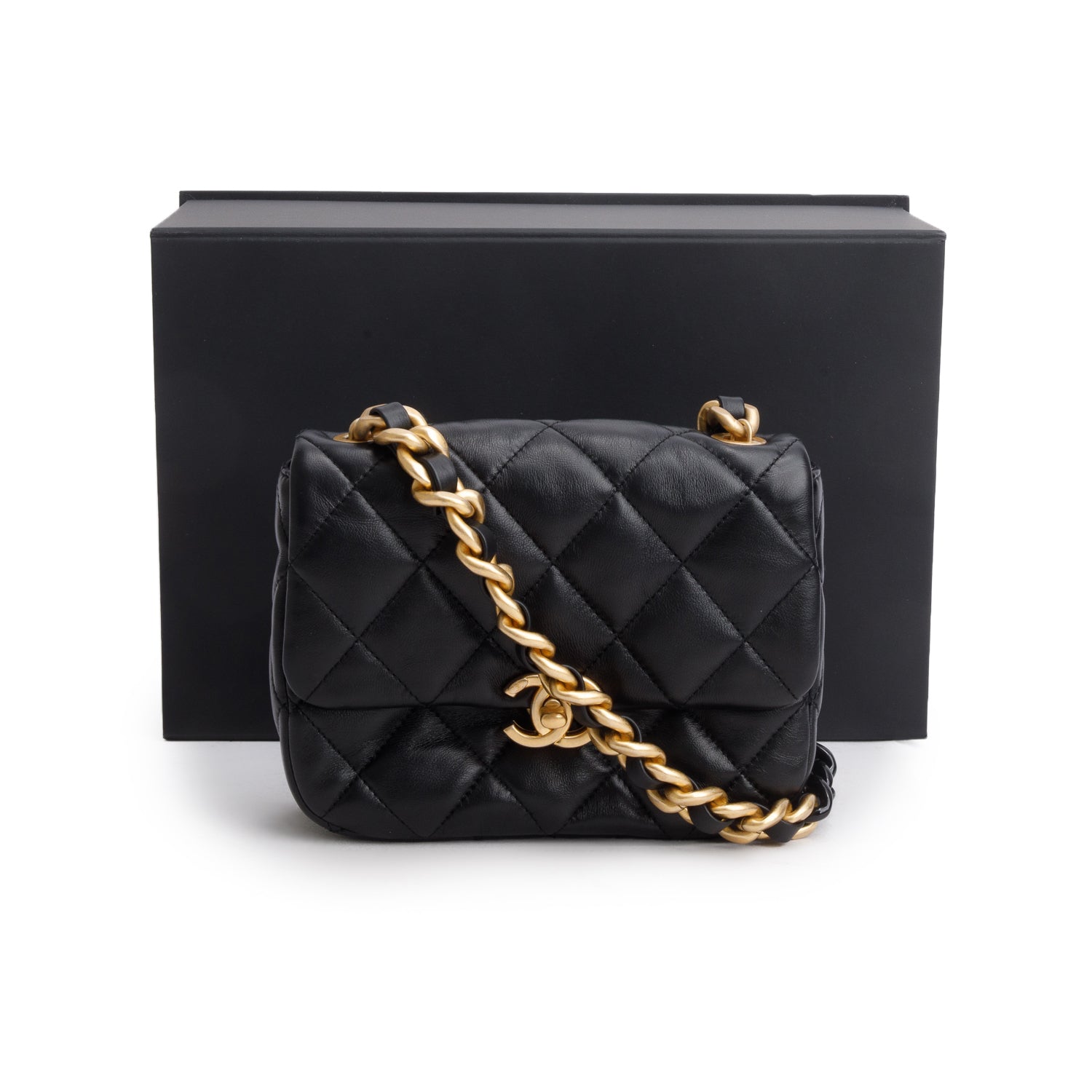 Chanel 2022 Lambskin Quilted Mini Candy Chain Square Flap w/ Box & Receipt