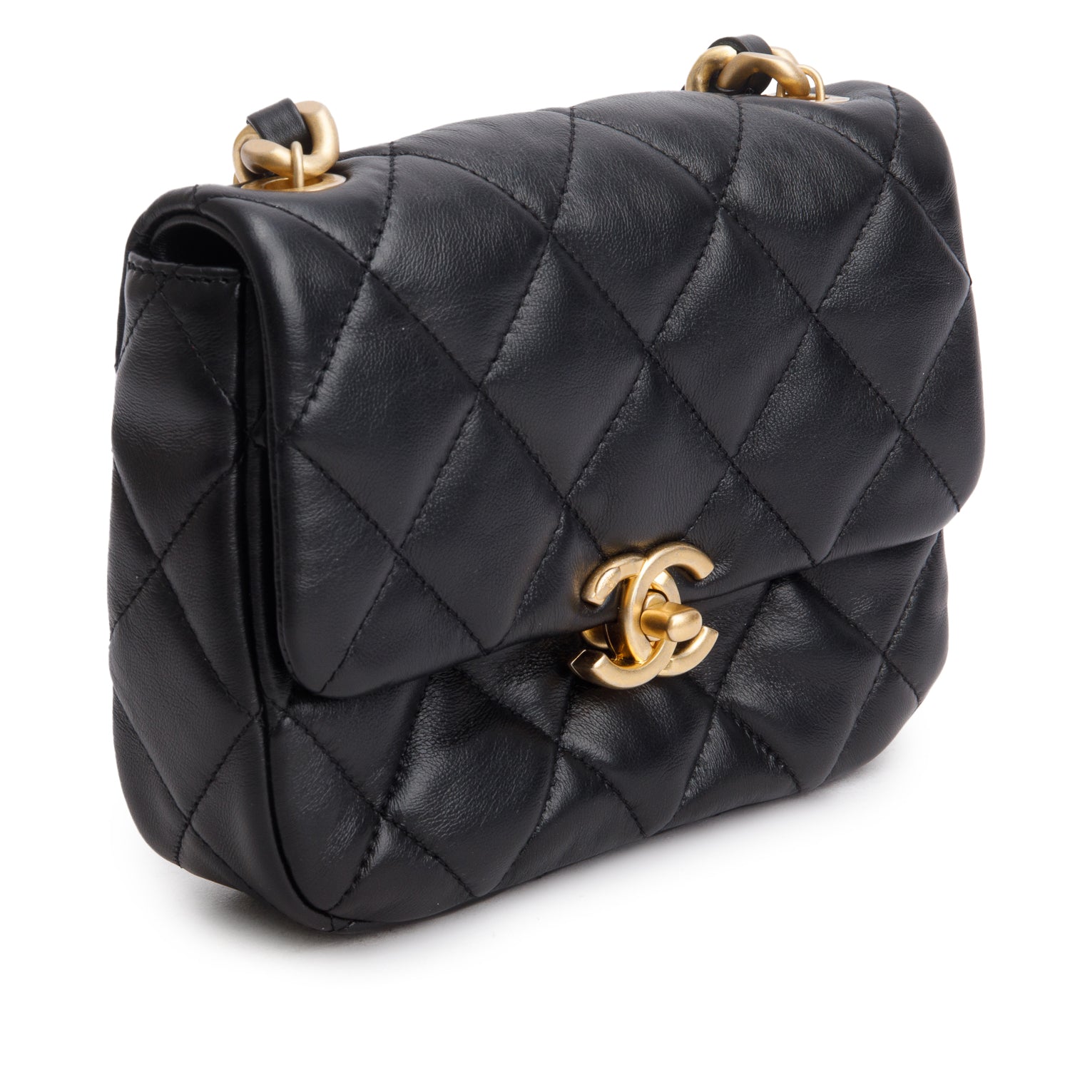 Chanel 2022 Lambskin Quilted Mini Candy Chain Square Flap w/ Box & Receipt