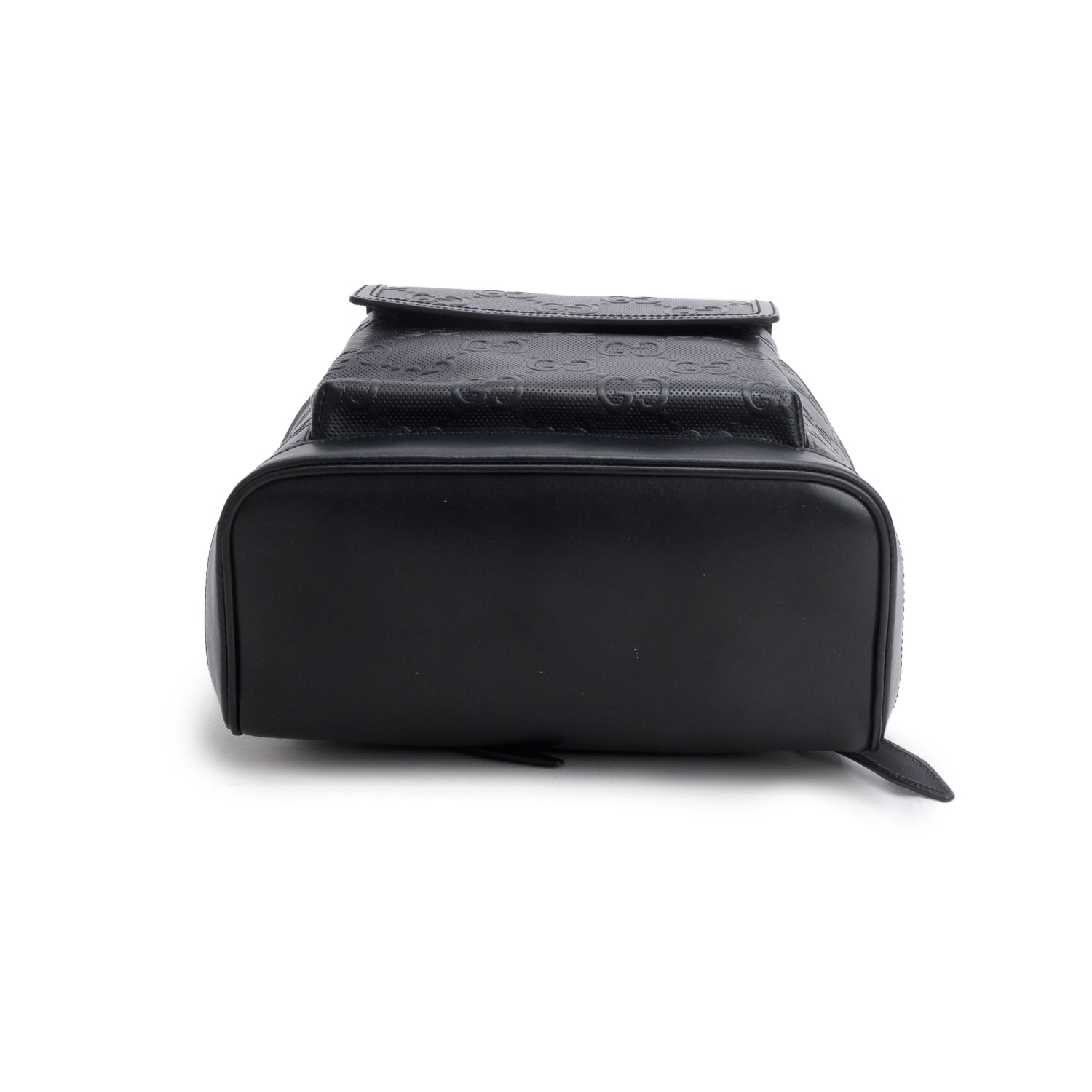 Gucci Black Embossed GG Jumbo Leather Backpack w/ Box