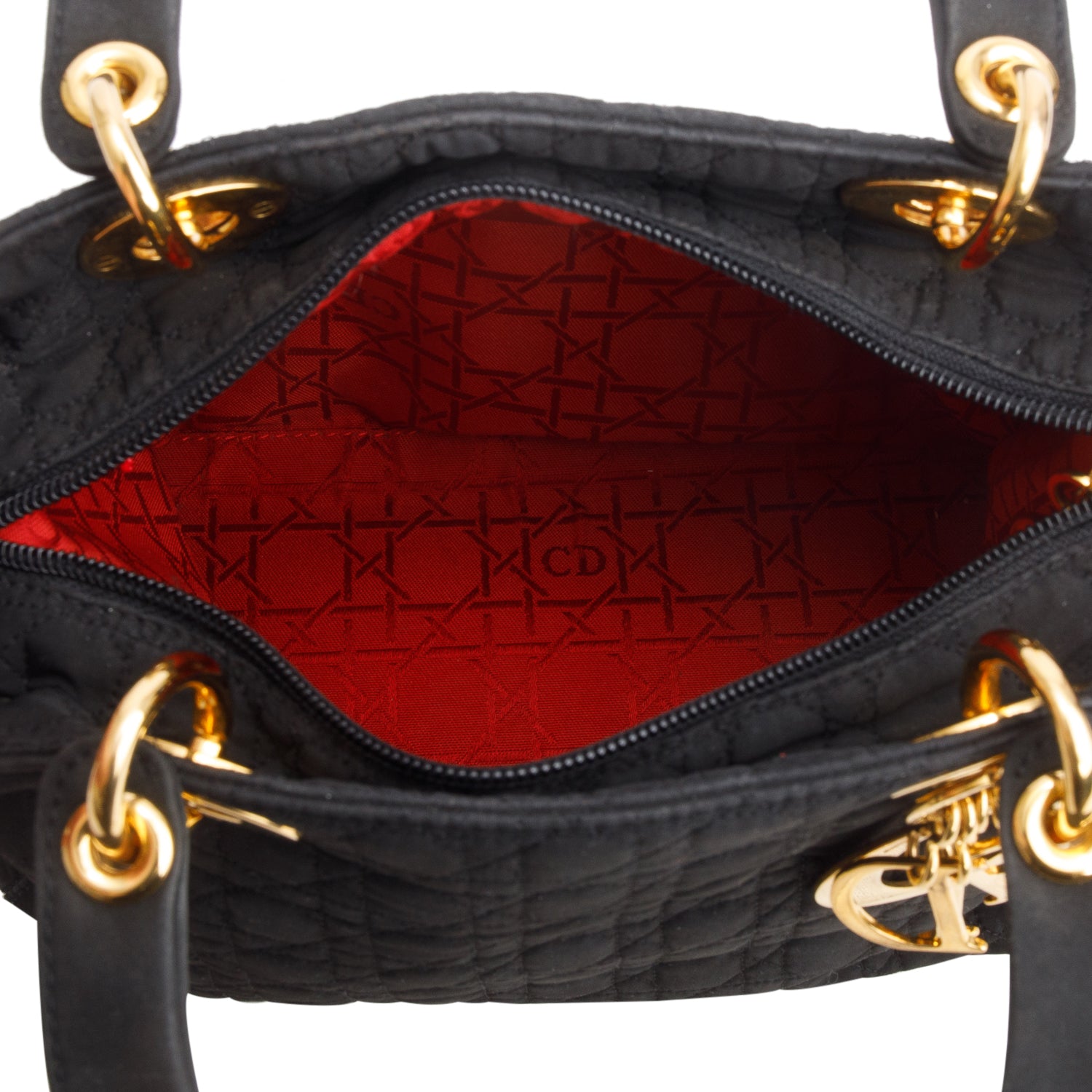 Christian Dior Vintage Nylon Cannage Medium Lady Dior
