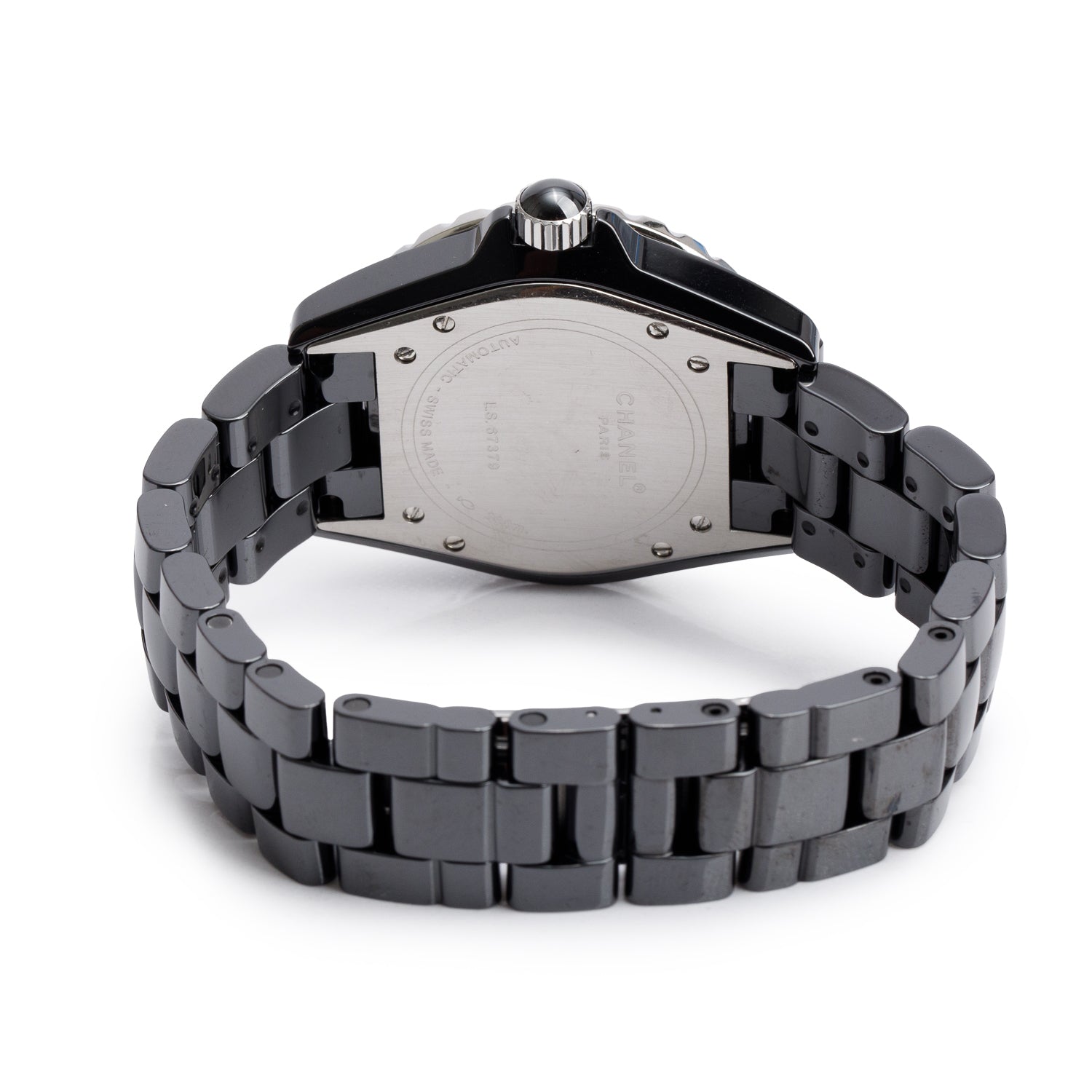 Chanel Black Ceramic J12 39 MM Automatic Watch Diamond Dial
