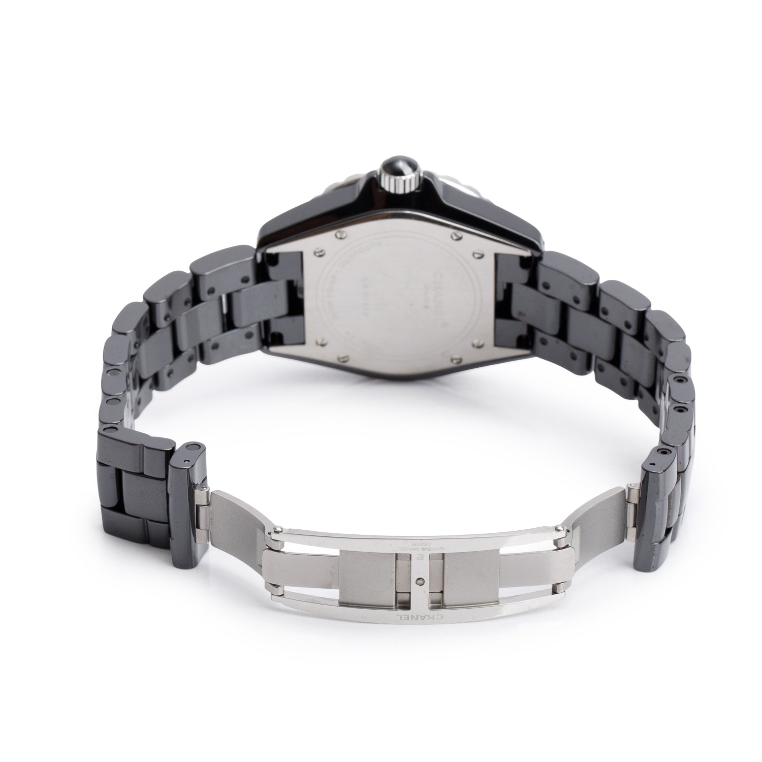 Chanel Black Ceramic J12 39 MM Automatic Watch Diamond Dial