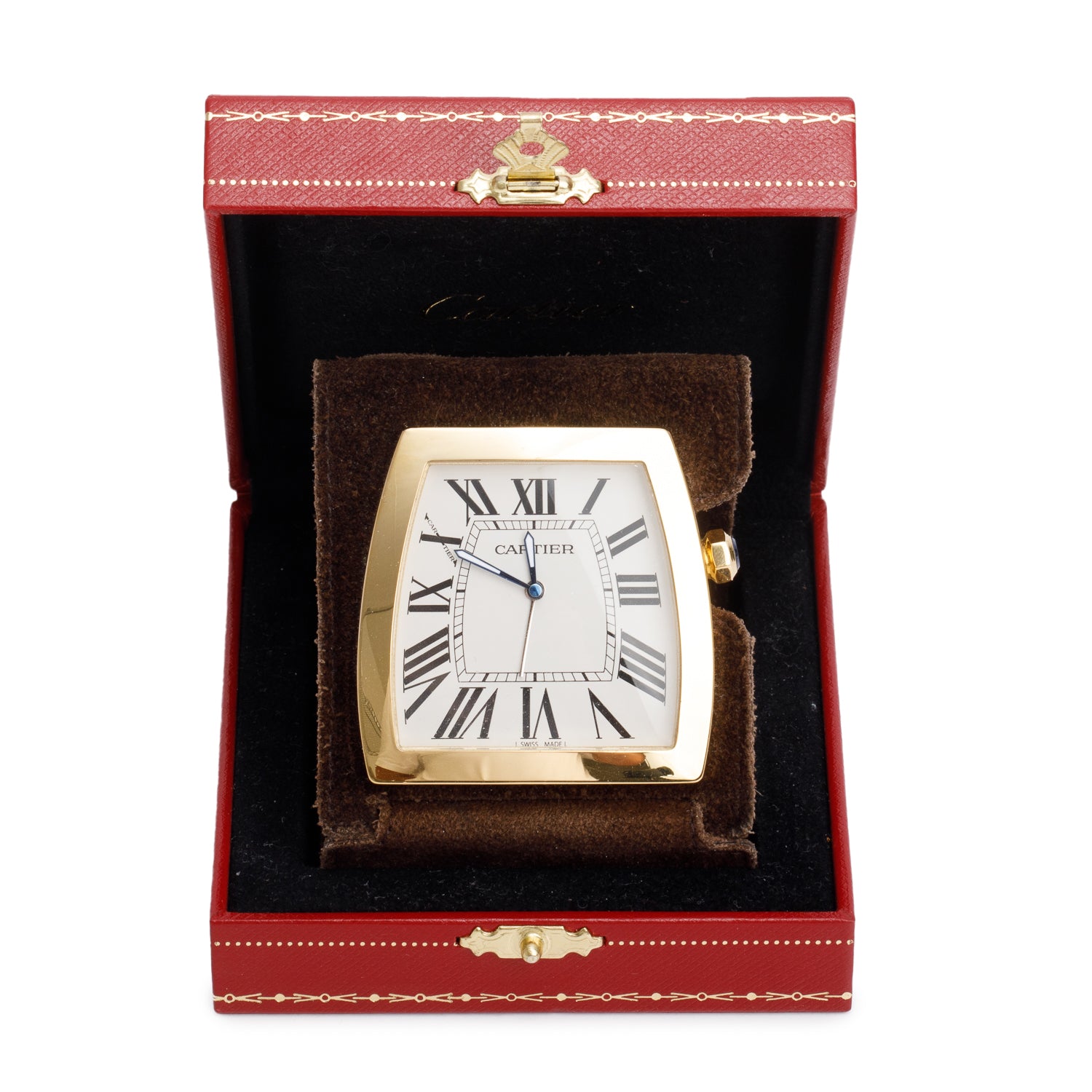 Cartier Gold Plated La Dona Alarm Clock w/ Box