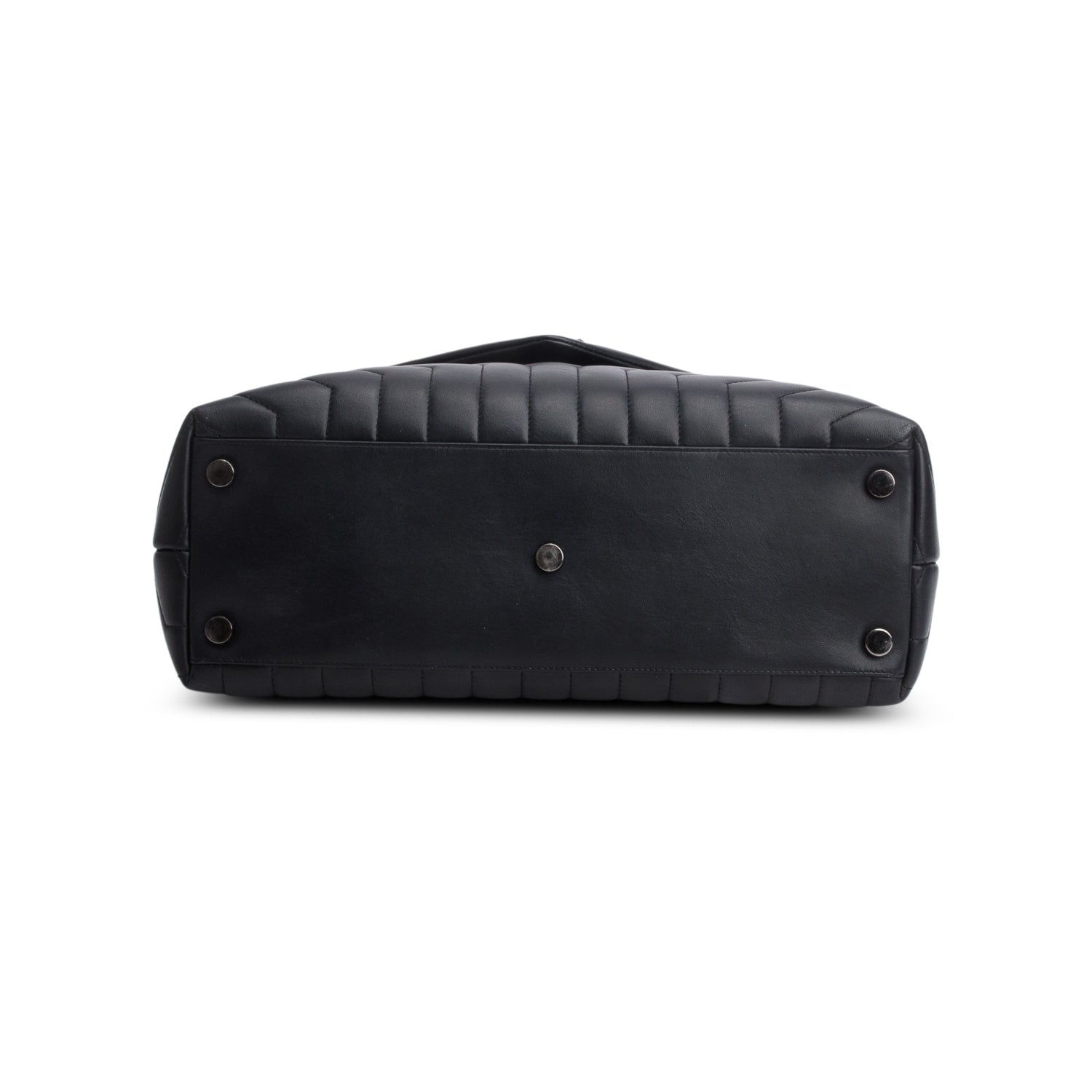 Saint Laurent 2022 Black Calfskin Y Quilted Monogram Monochrome Large Loulou Chain Satchel