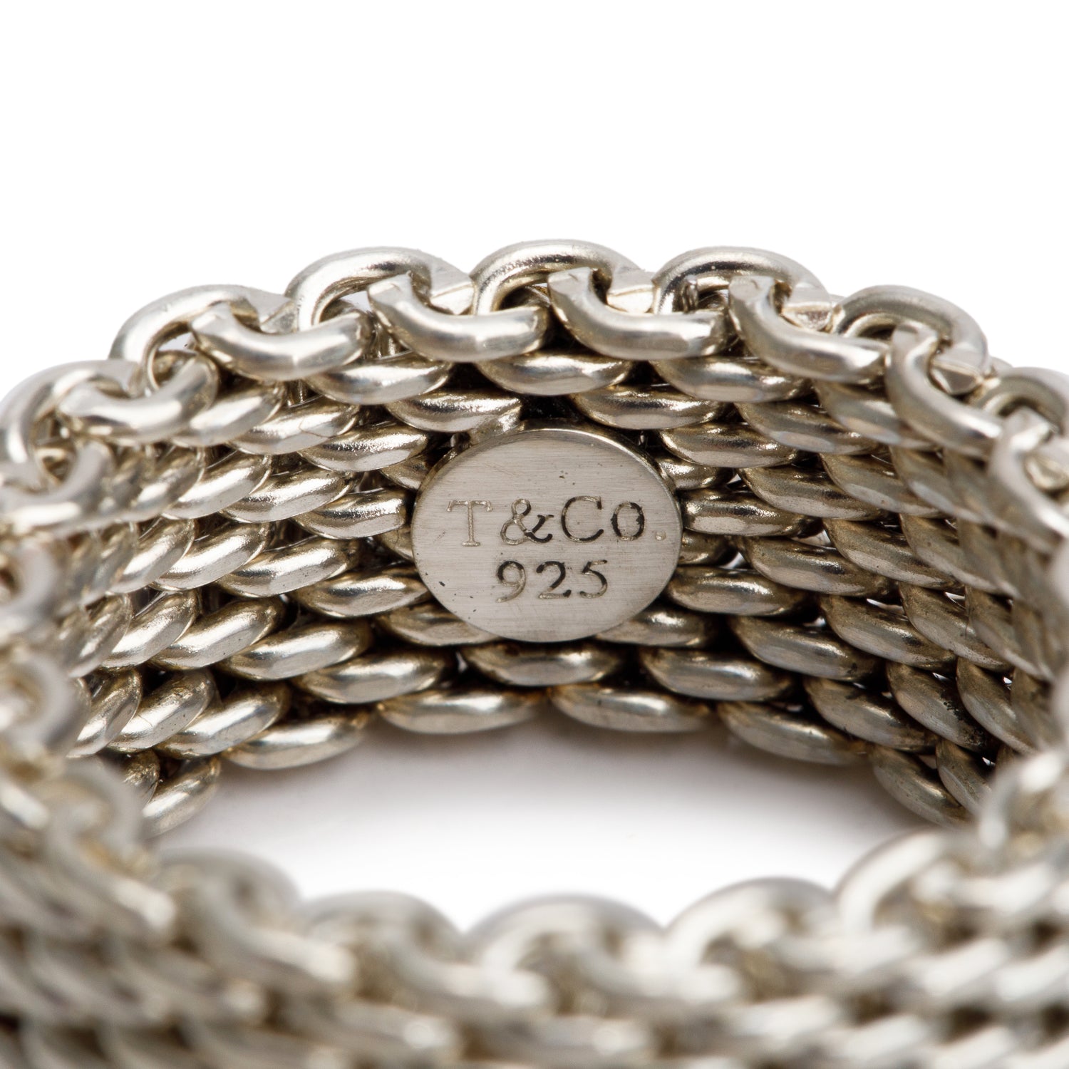 Tiffany & Co. Sterling Silver Somerset Mesh Ring, Size 7
