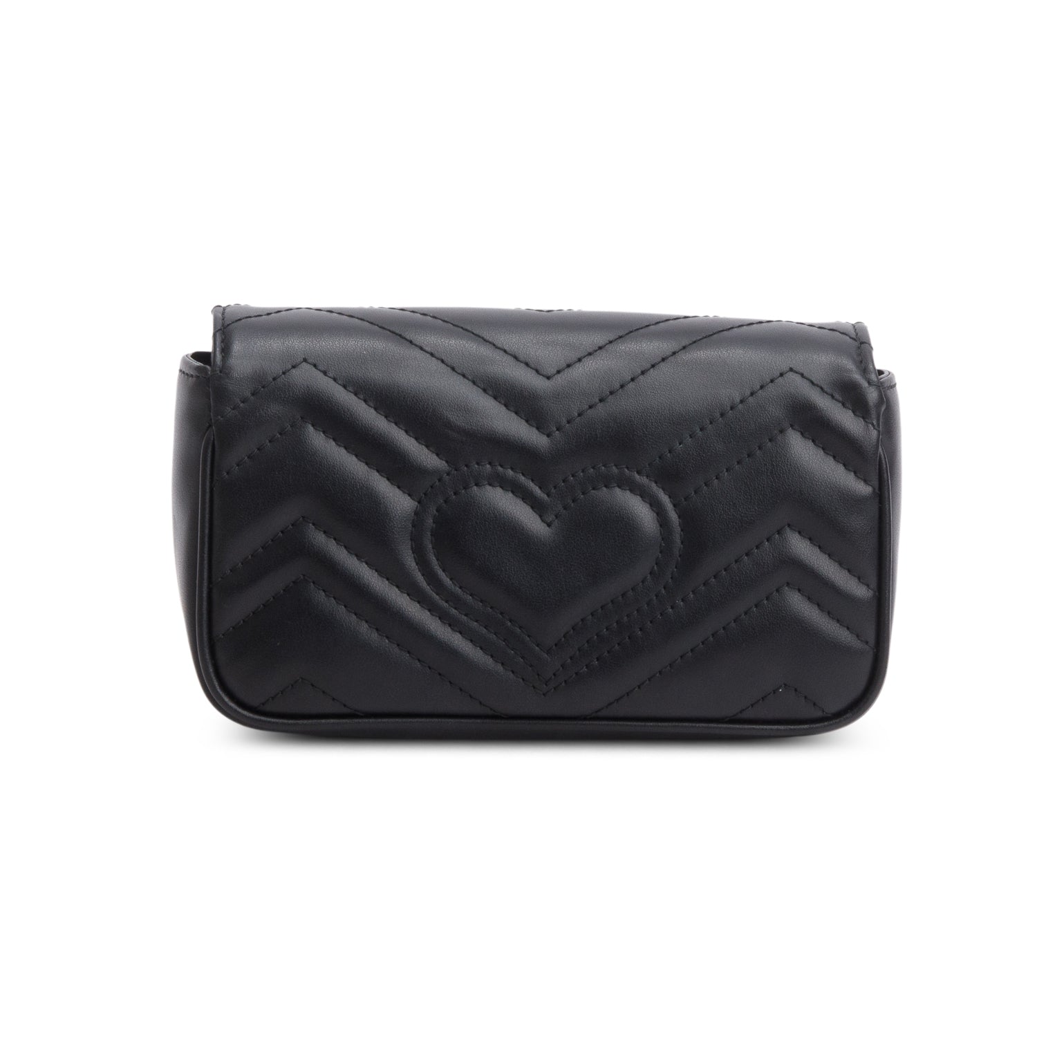 Gucci Black GG Marmont Matelasse Leather Super Mini Bag w/ Box