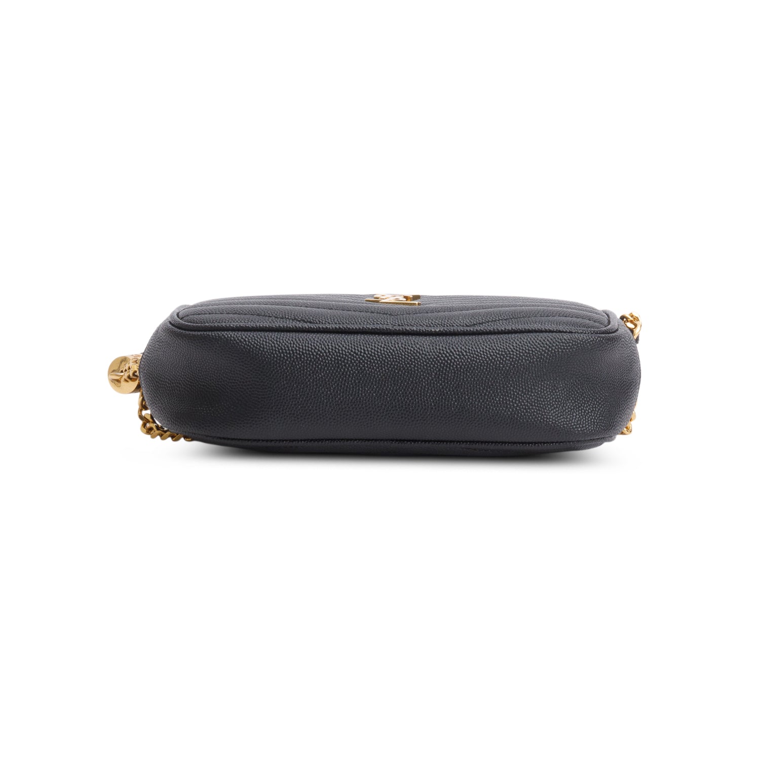 Saint Laurent 2021 Black Grain de Poudre Matelasse Monogram Mini Lou Camera