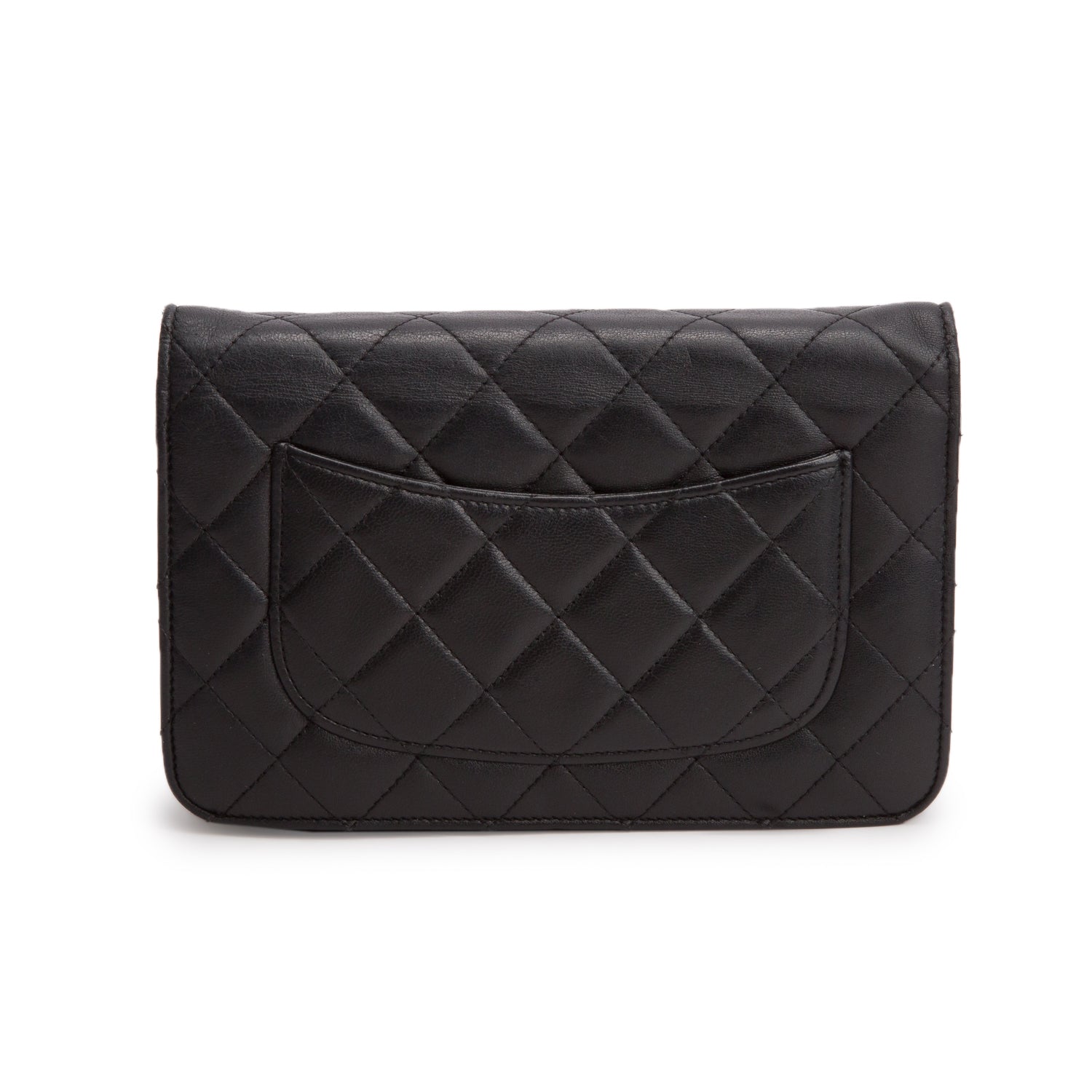 Chanel Black Quilted Lambskin Leather Classic Wallet on Chain w/ Box, Authenticity Card, & Receipt