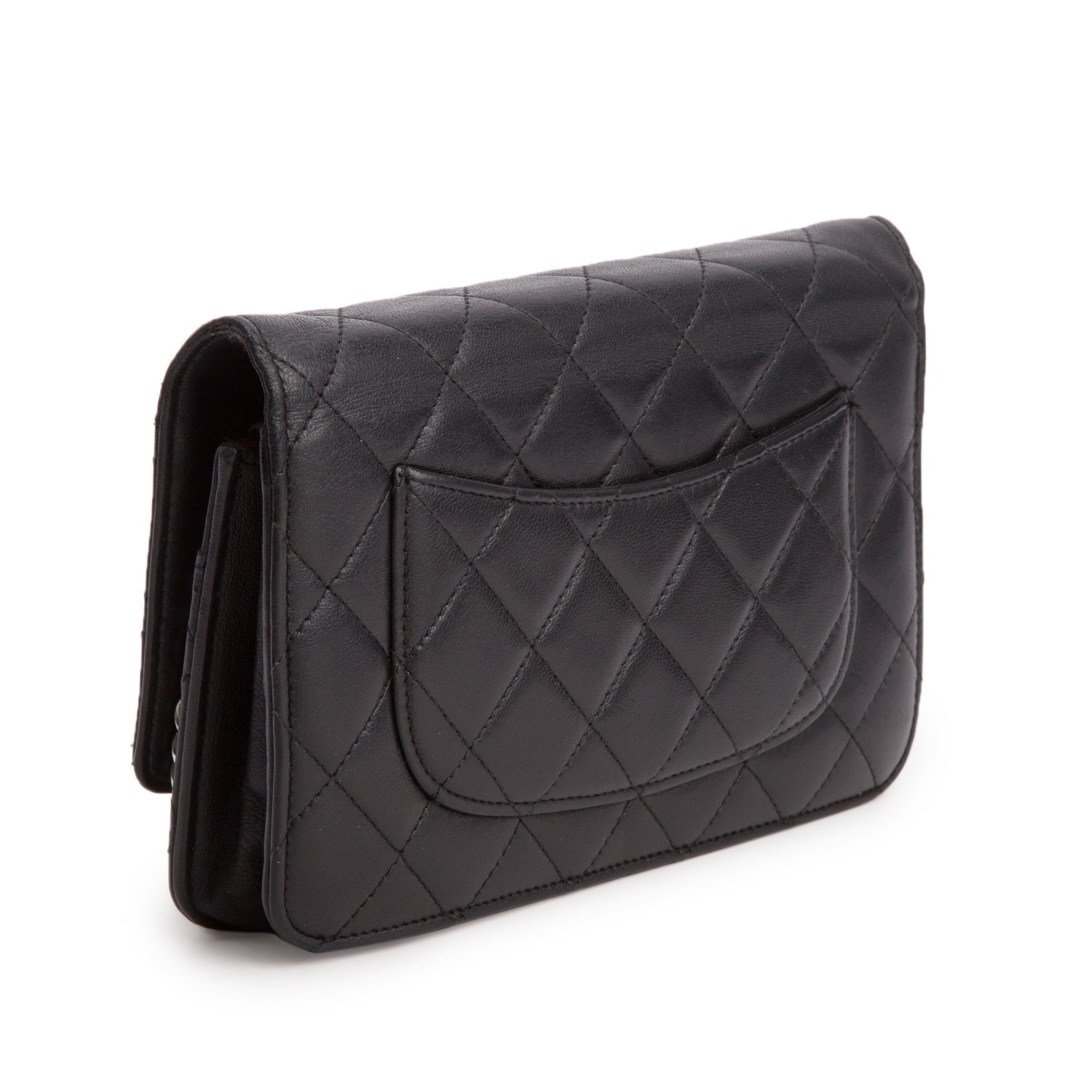 Chanel Black Quilted Lambskin Leather Classic Wallet on Chain w/ Box, Authenticity Card, & Receipt