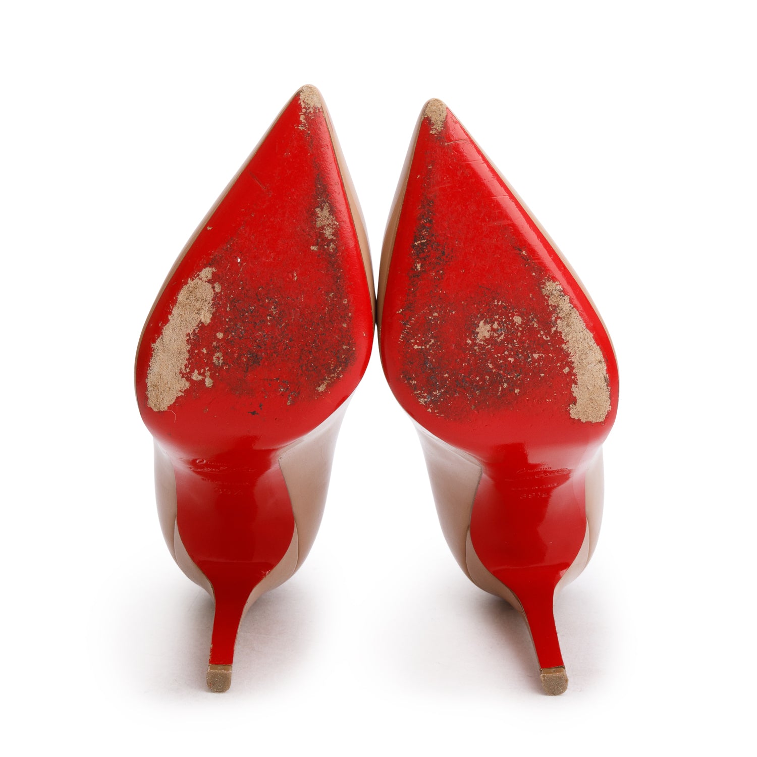 Christian Louboutin Nude Patent Leather Pigalle 100 Pumps, Women's Size 39.5 w/ Box