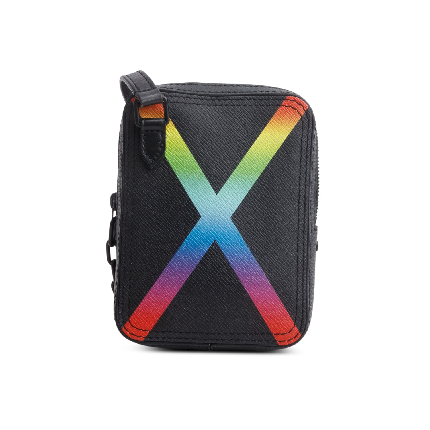 Louis Vuitton Black Taiga Leather Rainbow Danube