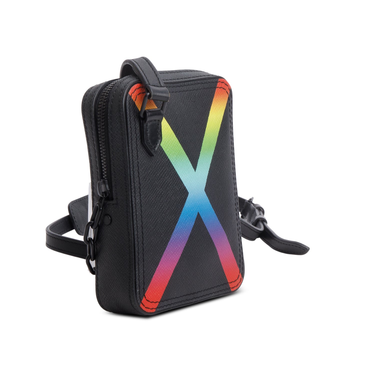 Louis Vuitton Black Taiga Leather Rainbow Danube